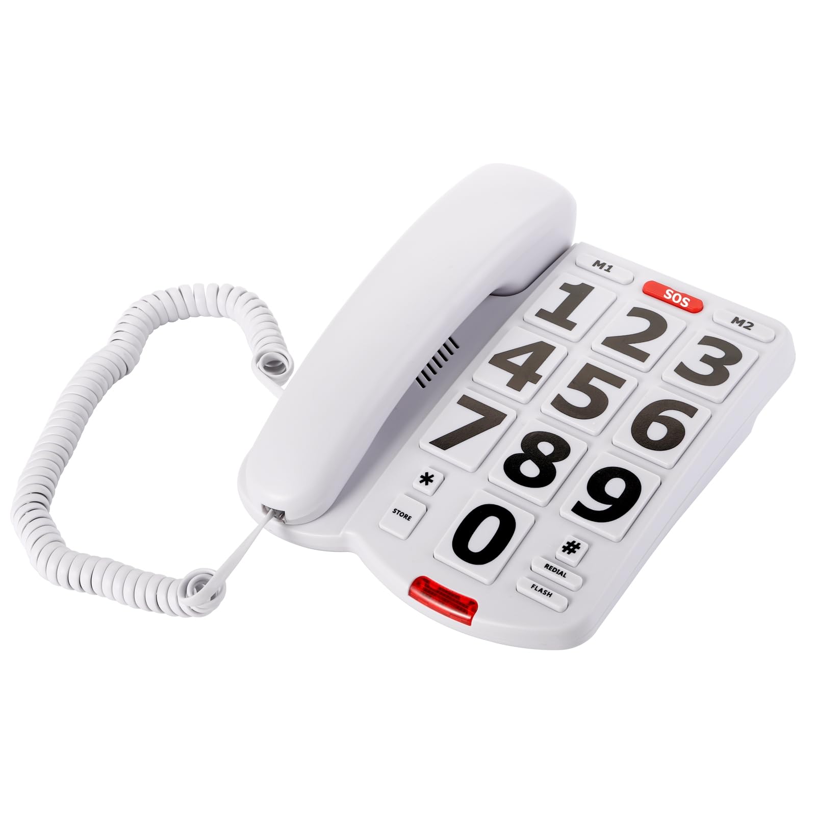 **Yopay Amplified Corded Desk Telephone with Large Buttons & Extra Loud Ringer - Easy-to-Read White Phone for Seniors & Elderly - Perfect for Home, Office, or Hearing Impaired Users**