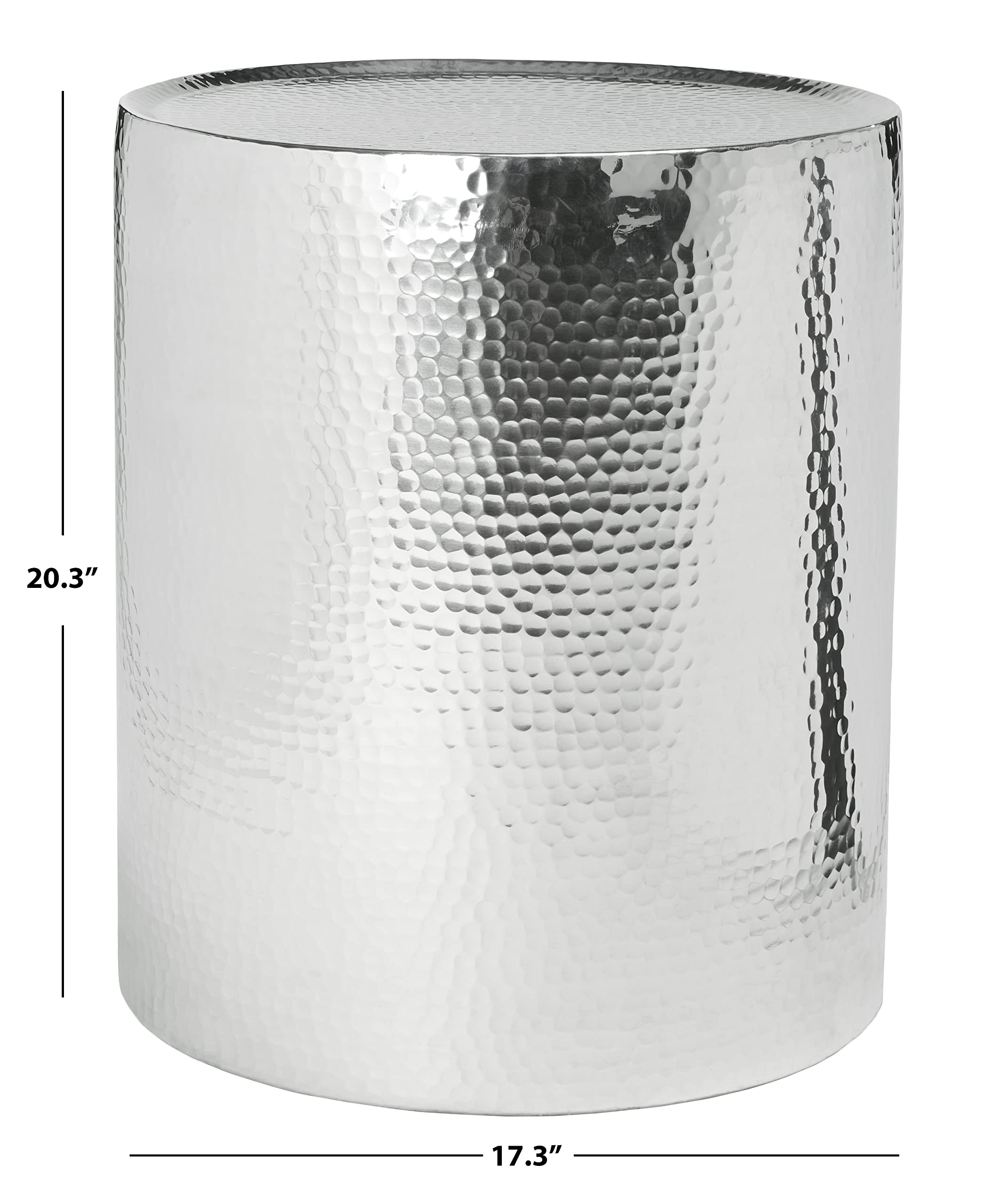 Safavieh Polonium Hammered Metal Side Table - Stylish End Table for Living Room, Bedroom, or Office Decor