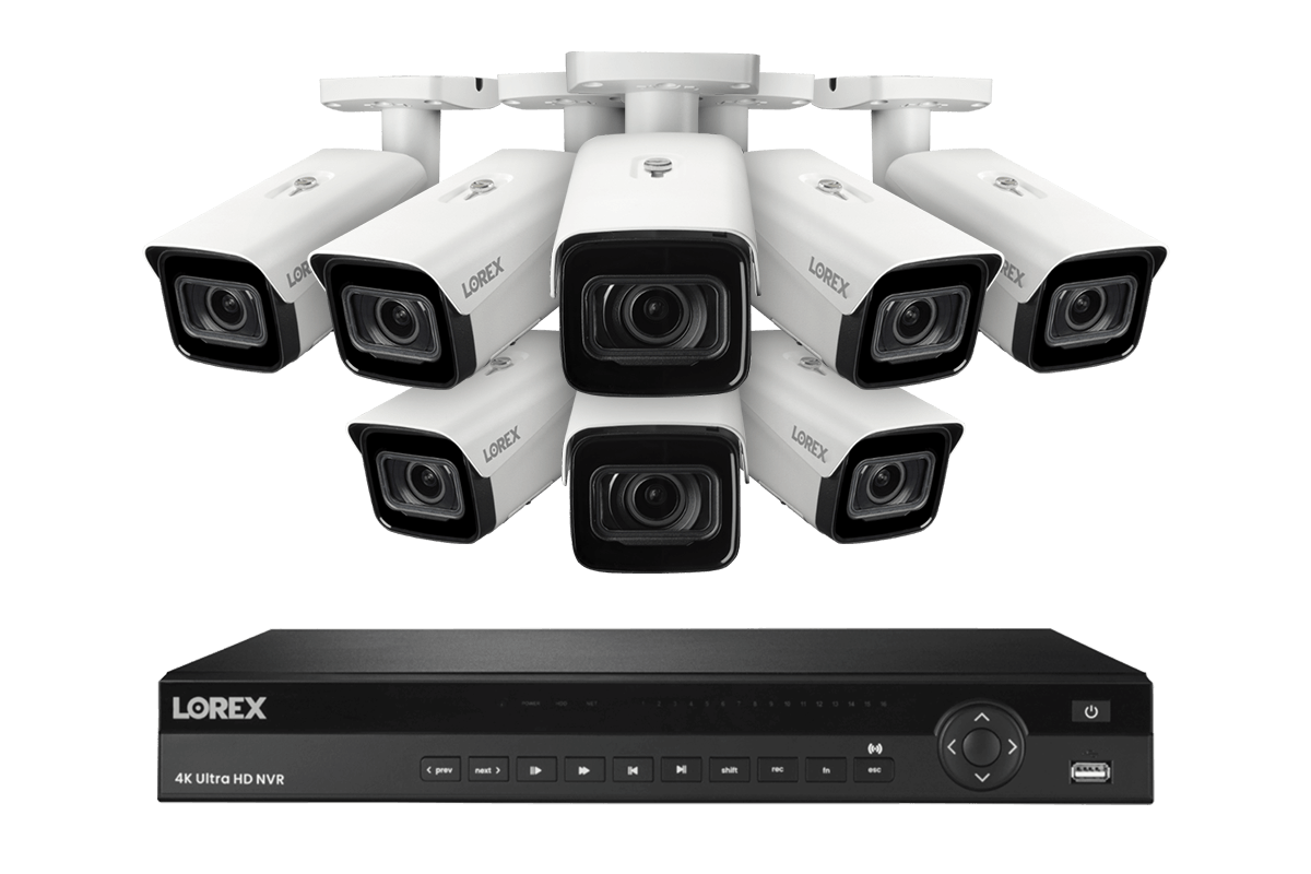 Lorex 4K 16-Channel Wired NVR Security System with 4TB HDD & 3 Smart IP Bullet Cameras - Motorized Varifocal Lens, Night Vision - Ideal for Home & Business Surveillance