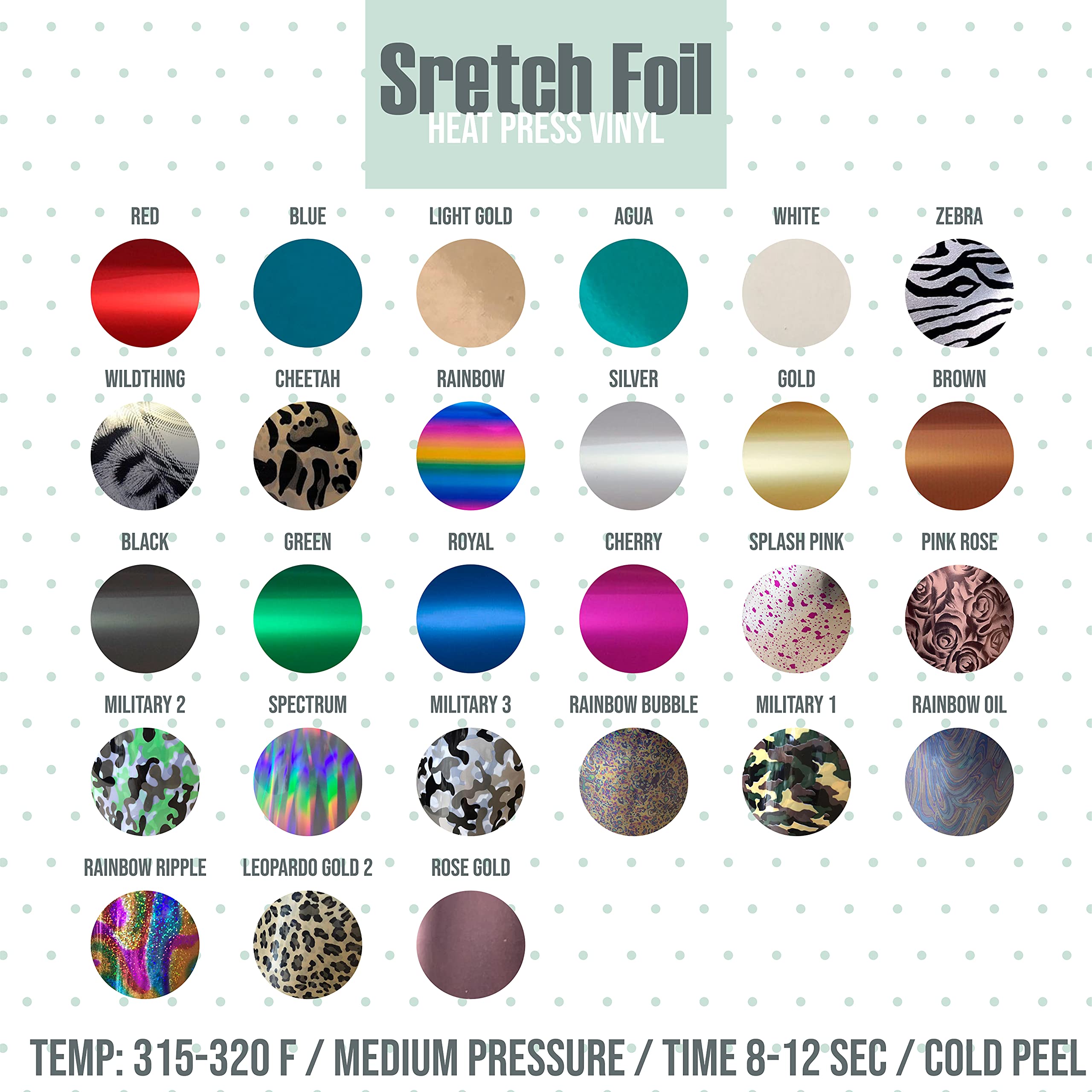 Stretch Foil Heat Transfer Vinyl Roll - 20