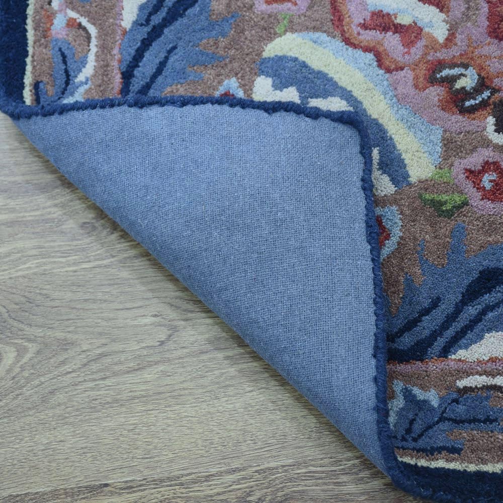Hand Tufted Wool Eco-Friendly Area Rugs 5'x8' Rectangle - Light Brown Classic Oriental Traditional Design High Pile Thick Handmade Non-Slip Rug (K00S05) for Living Room, Bedroom & Home Decor