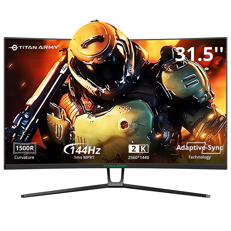 TITAN ARMY N32SQ PLUS 32 Inch Curved Gaming Monitor 165Hz 1440p QHD, 1500R Curvature, FreeSync - Perfect for PC & Console Gaming, Home Office, and Entertainment Setup