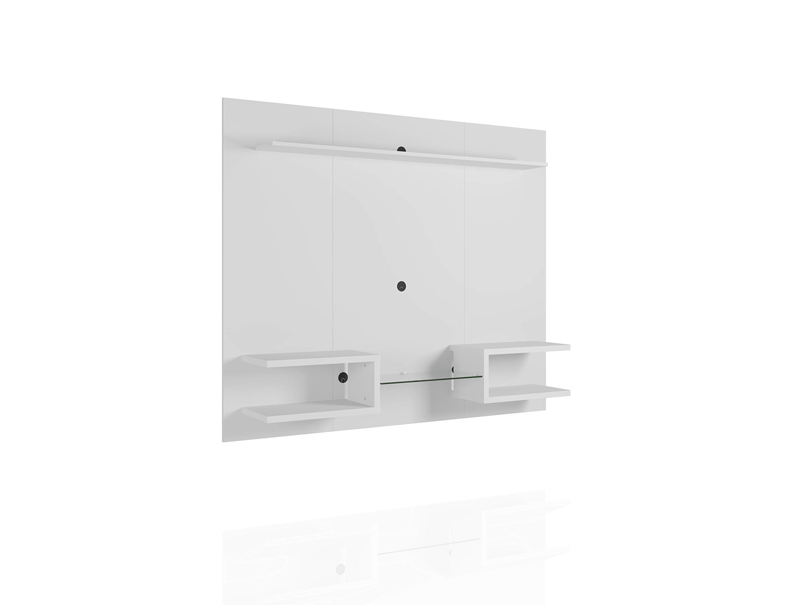 Floating TV Stand for 50 Inch TV - Wall Mounted Entertainment Center with Display Shelves & Cable Management - White Modern TV Console for Living Room, Bedroom & Home Theater