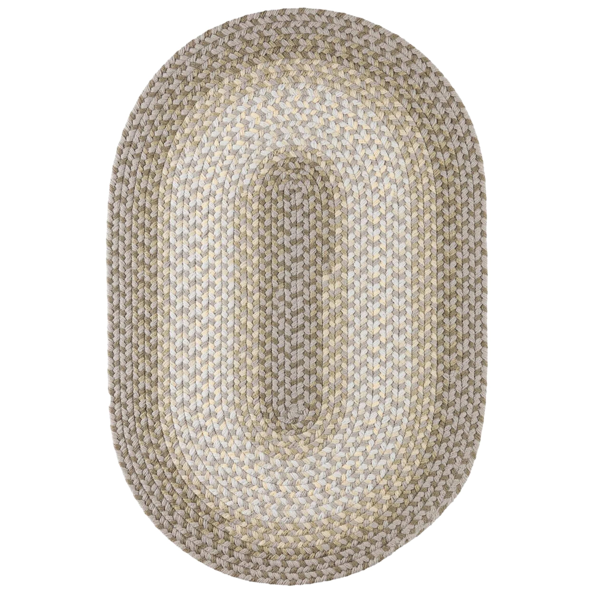 Braided Oval Area Rug 3' x 5' - Frosty Multi TR62 Twin River Collection | Non-Slip Floor Mat for Bedroom, Living Room & Hallway | Easy Care Washable Rug for High Traffic Areas | USA-Made Home Decor | Perfect for Cozy Spaces & Pet-Friendly Homes