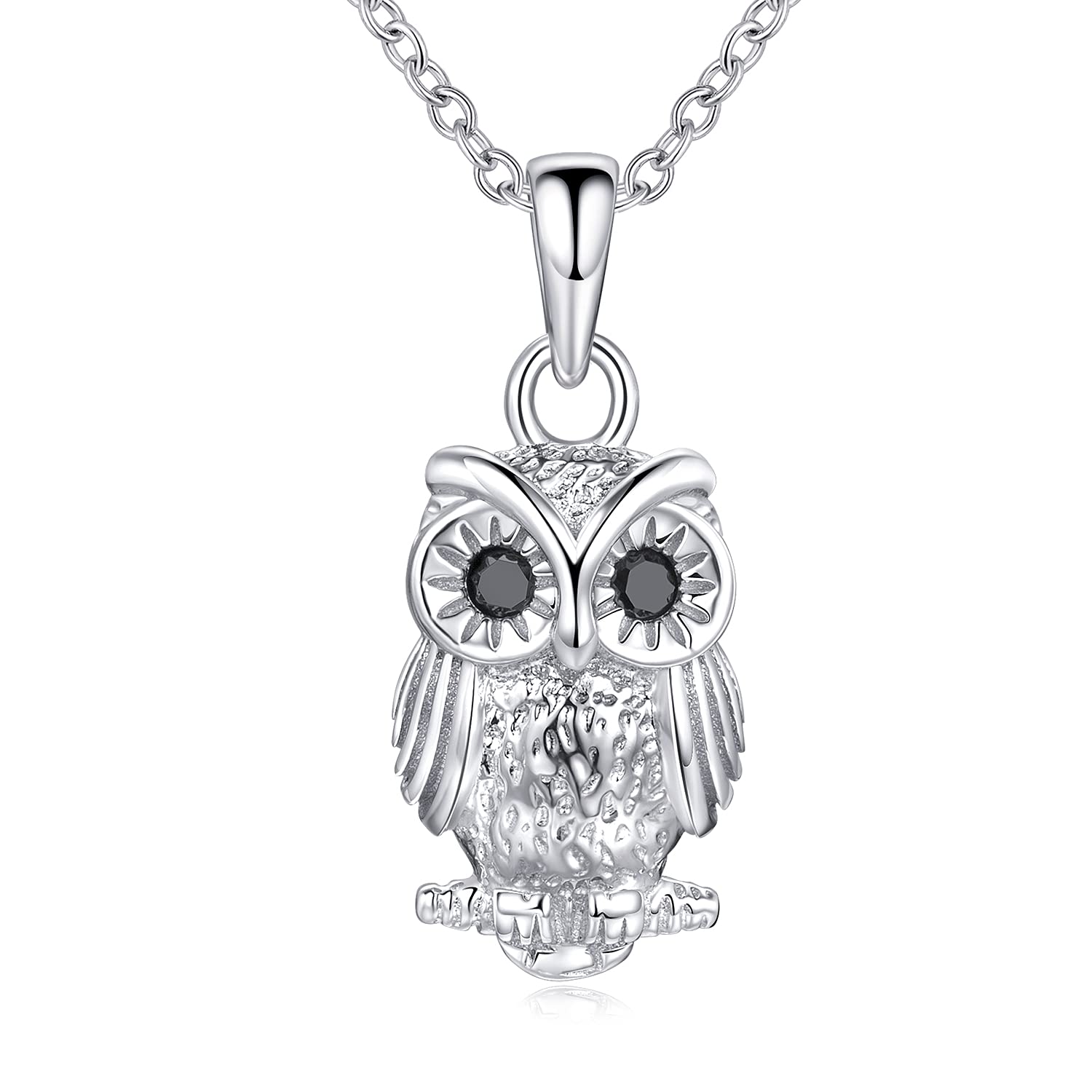 Owl Necklace 925 Sterling Silver - Inspirational Gift for Women - Graduation, Birthday, Anniversary - Perfect for Mom, Wife, Sister