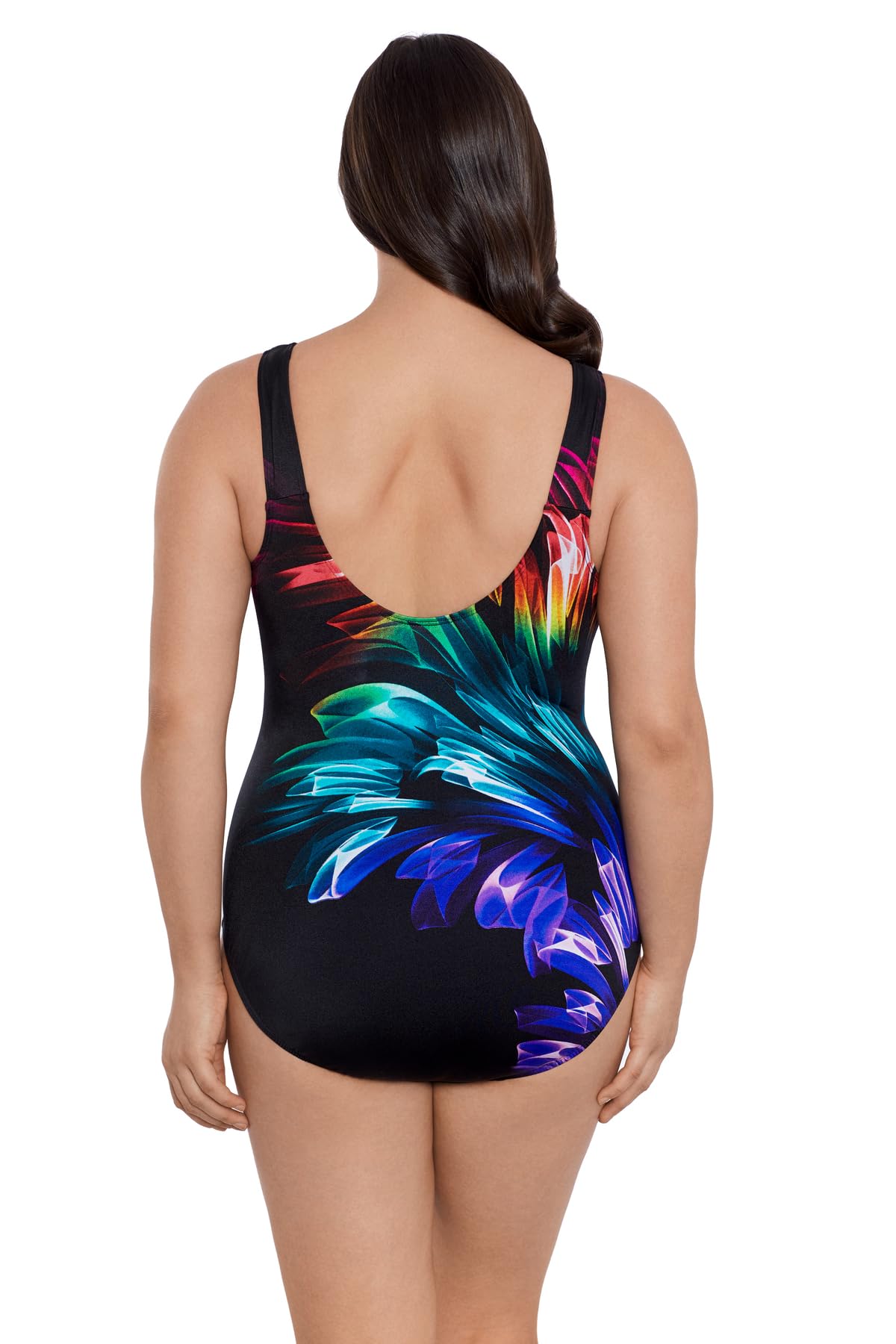 Longitude Women's High Neck One Piece Swimsuit - Scoop Back Panel Design, Tummy Control Bathing Suit for Swimming, Beach Vacation & Poolside Relaxation