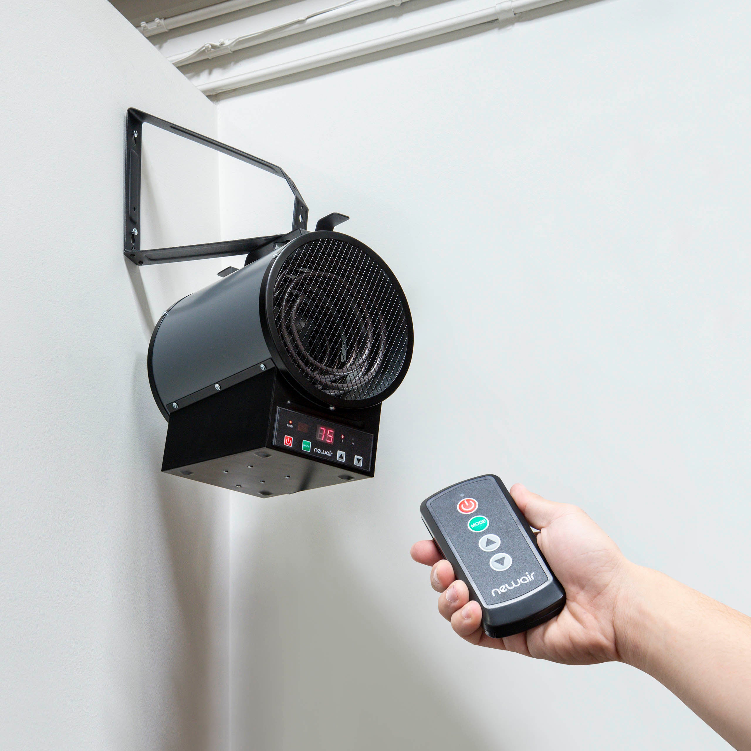 Newair® Electric Garage Heater 1500W - Freestanding, Wall or Ceiling Mount Space Heater for Workshop, Warehouse & Home Use - Fast Heating with Adjustable Thermostat