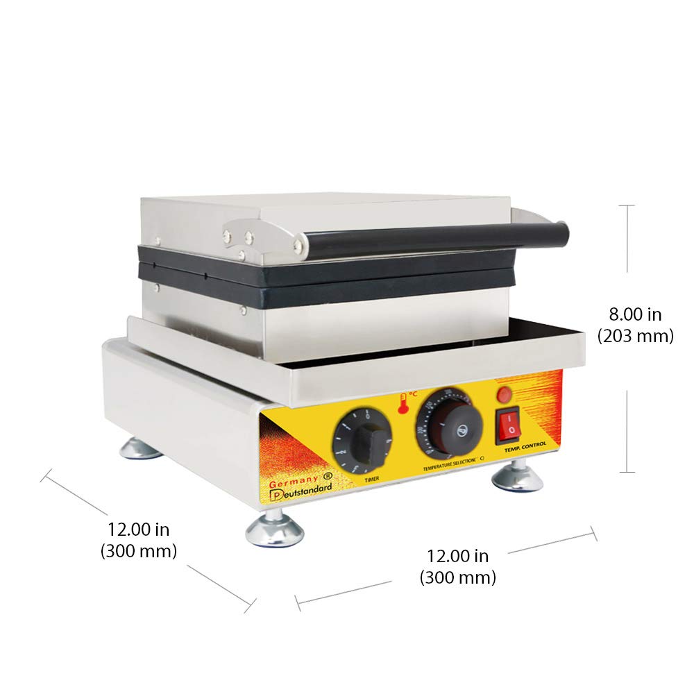 Electric Waffle Stick Maker Machine - Stainless Steel 110V for 4 Large Waffles | Perfect for Christmas Tree Waffles, Breakfast, Parties & Family Gatherings