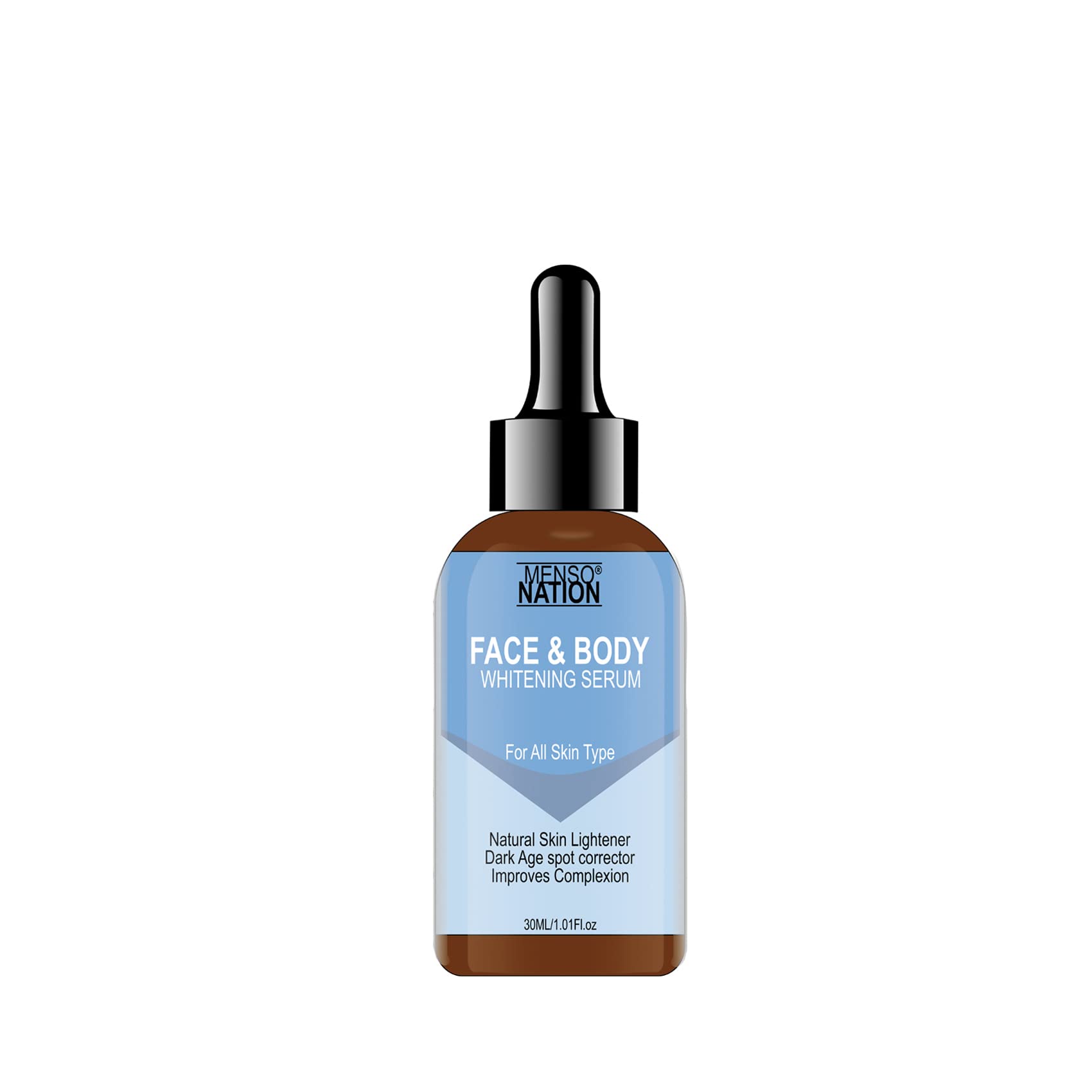Mensonation Whitening Glow Face Serum - 30ml Lightweight Anti-Aging Moisturizer for All Skin Types, Dark Spot Corrector, Non-Greasy Formula, Paraben & Sulfate Free (90ml) - Perfect for Daily Skincare Routine & Nighttime Treatment