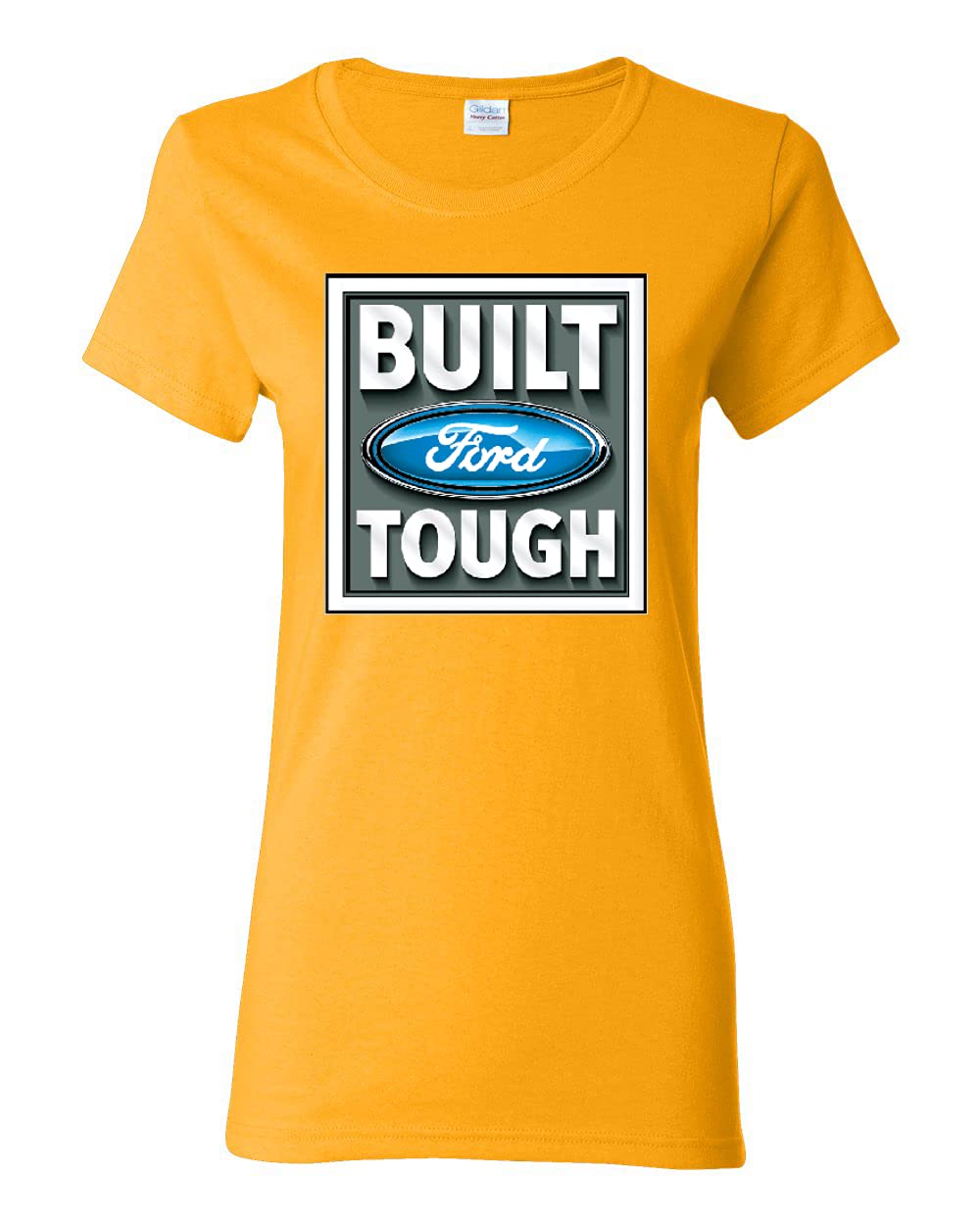 Official Ford Mustang Shelby Licensed Women's Graphic T-Shirt - Built Ford Tough Classic Cars & Trucks Logo - Perfect for Car Enthusiasts, Casual Wear & Gift Giving