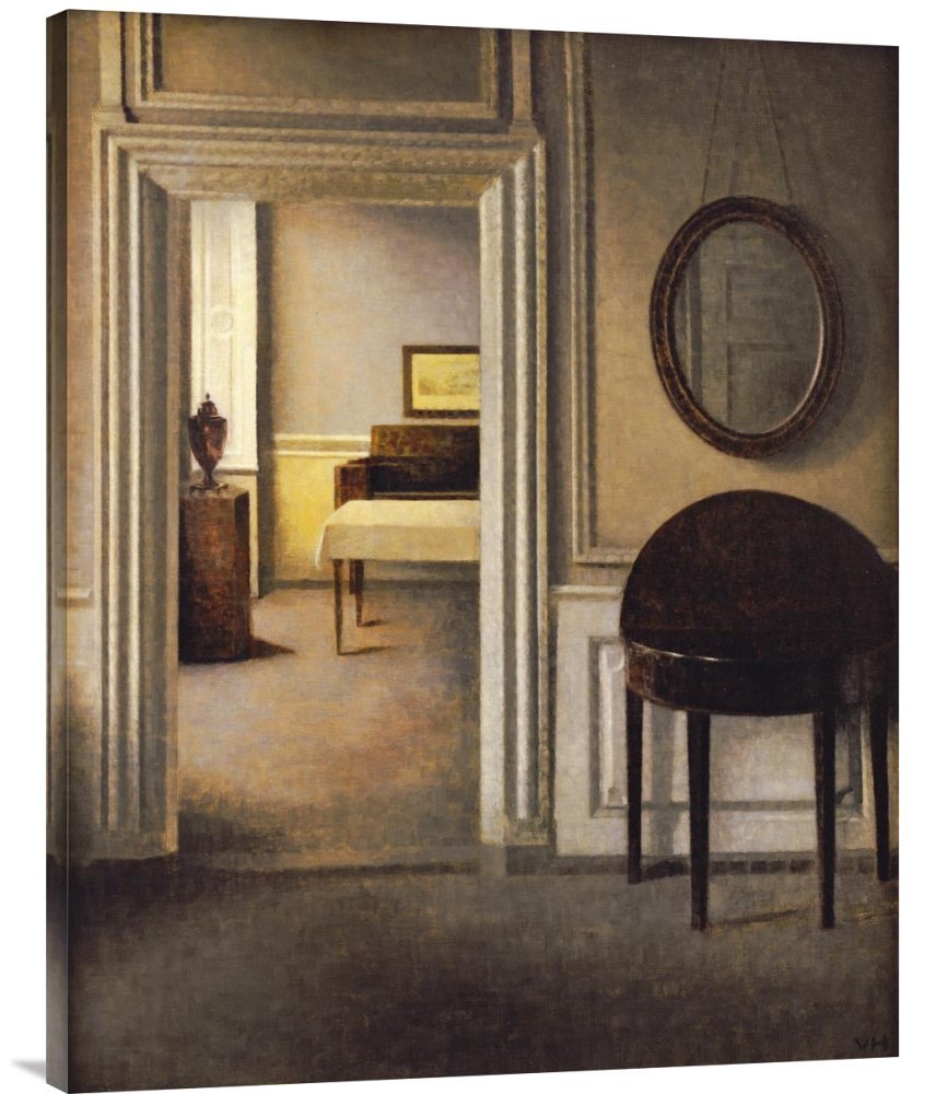 Vilhelm Hammershoi The Music Room Canvas Wall Art Print - 30 Strandgade Gallery Wrap Giclee - Premium Home Decor for Living Room, Bedroom & Office