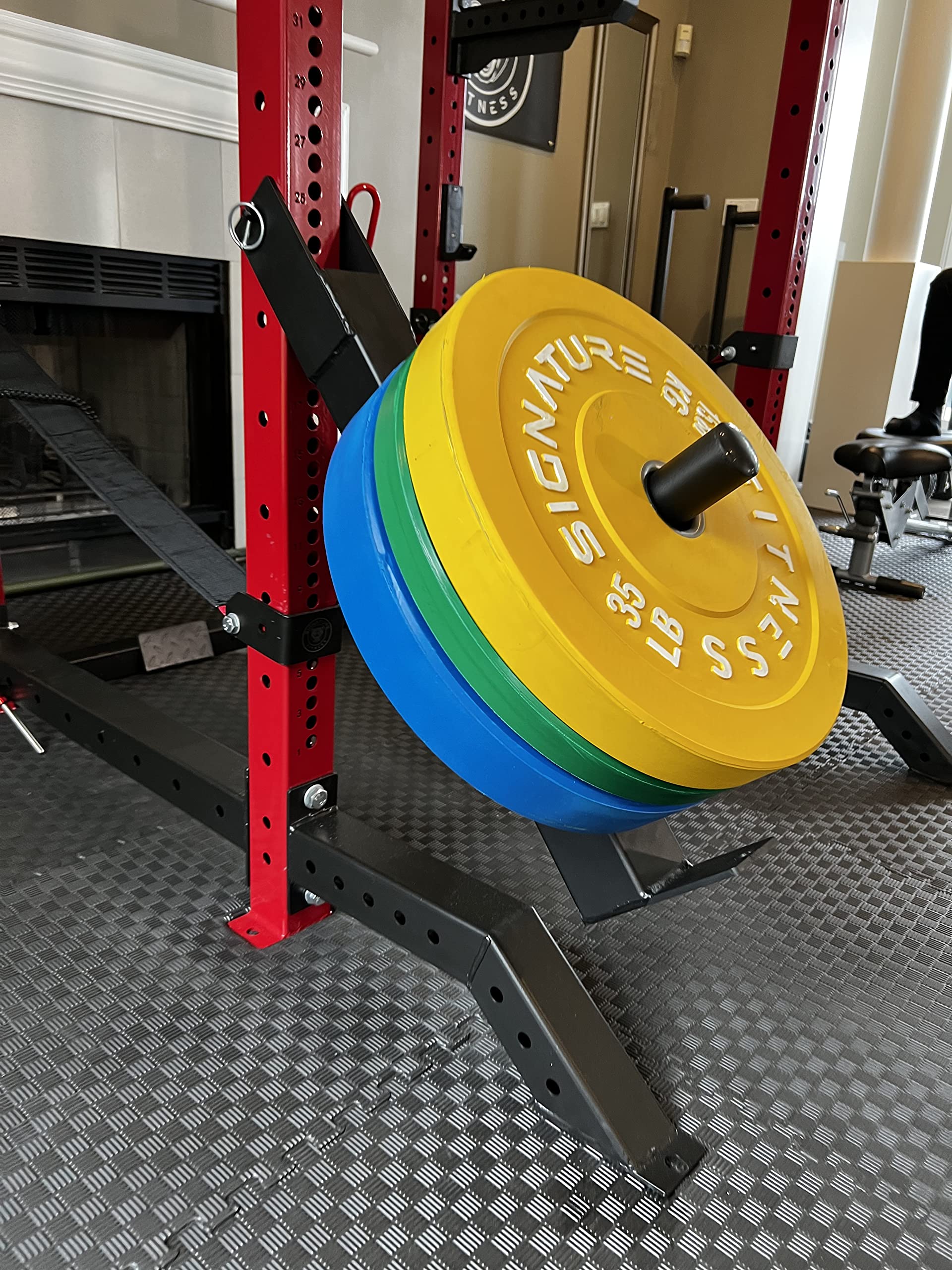 Signature Fitness Plate Loaded Lever Arm Attachment - Heavy Duty Power Rack & Squat Stand Accessory - Wall Mountable Strength Training Equipment for Home Gym (Black) - Perfect for Deadlifts, Bench Press & Functional Training