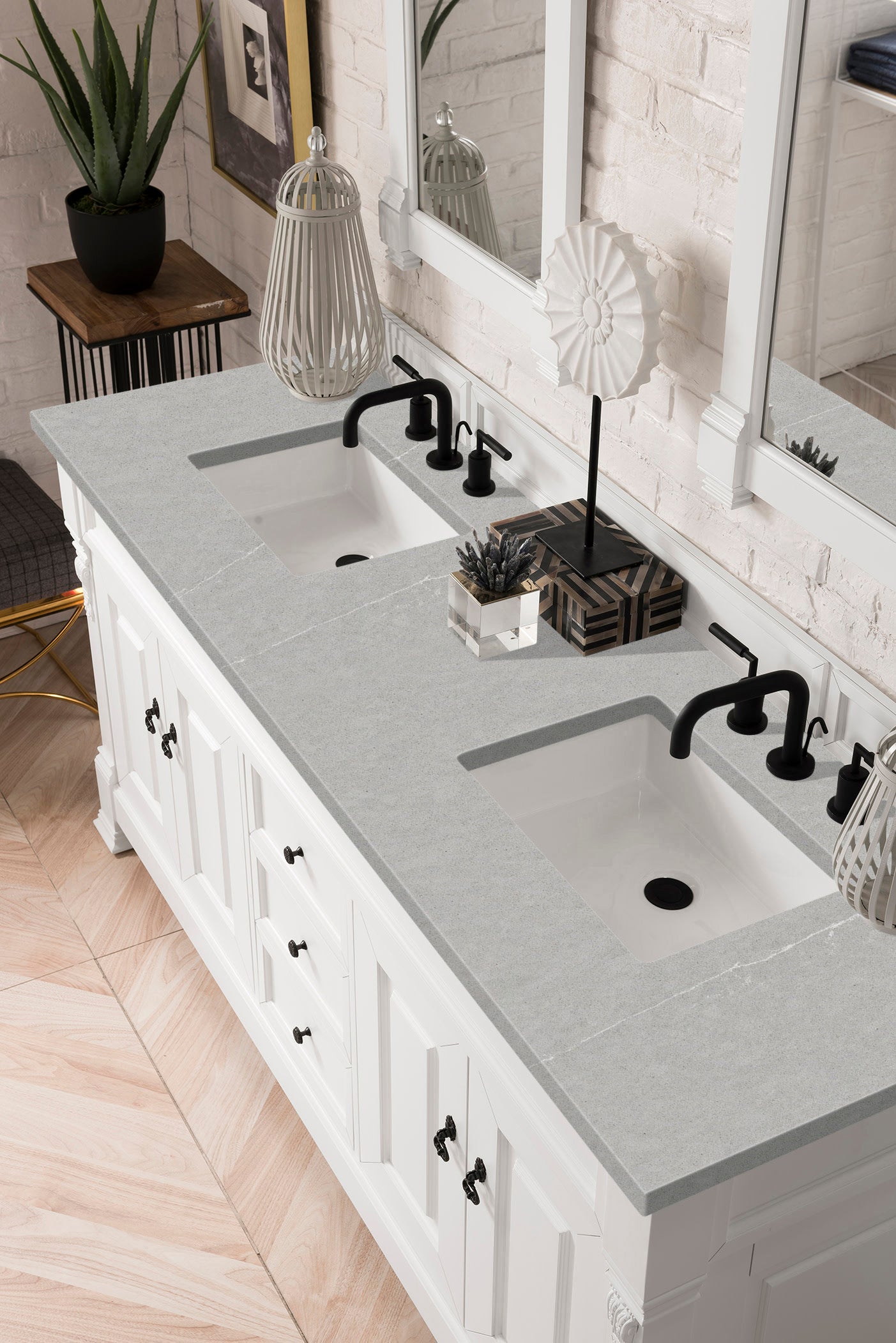 Brookfield 72 Inch Double Vanity with 3CM Eternal Serena Quartz Top - Bright White Bathroom Vanity for Modern & Luxury Home Decor | Perfect for Master Bathroom, Guest Bath, or Powder Room