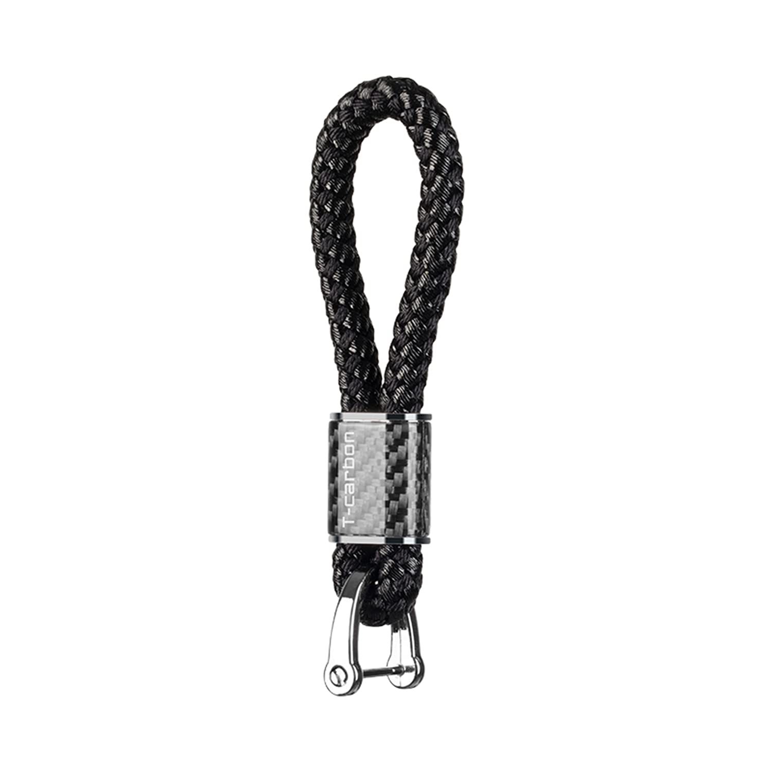 Genuine Leather Carbon Fiber Keychains for Men & Women - Stylish D-Ring Key Chains Accessories for Car Keys, Office, and Everyday Use
