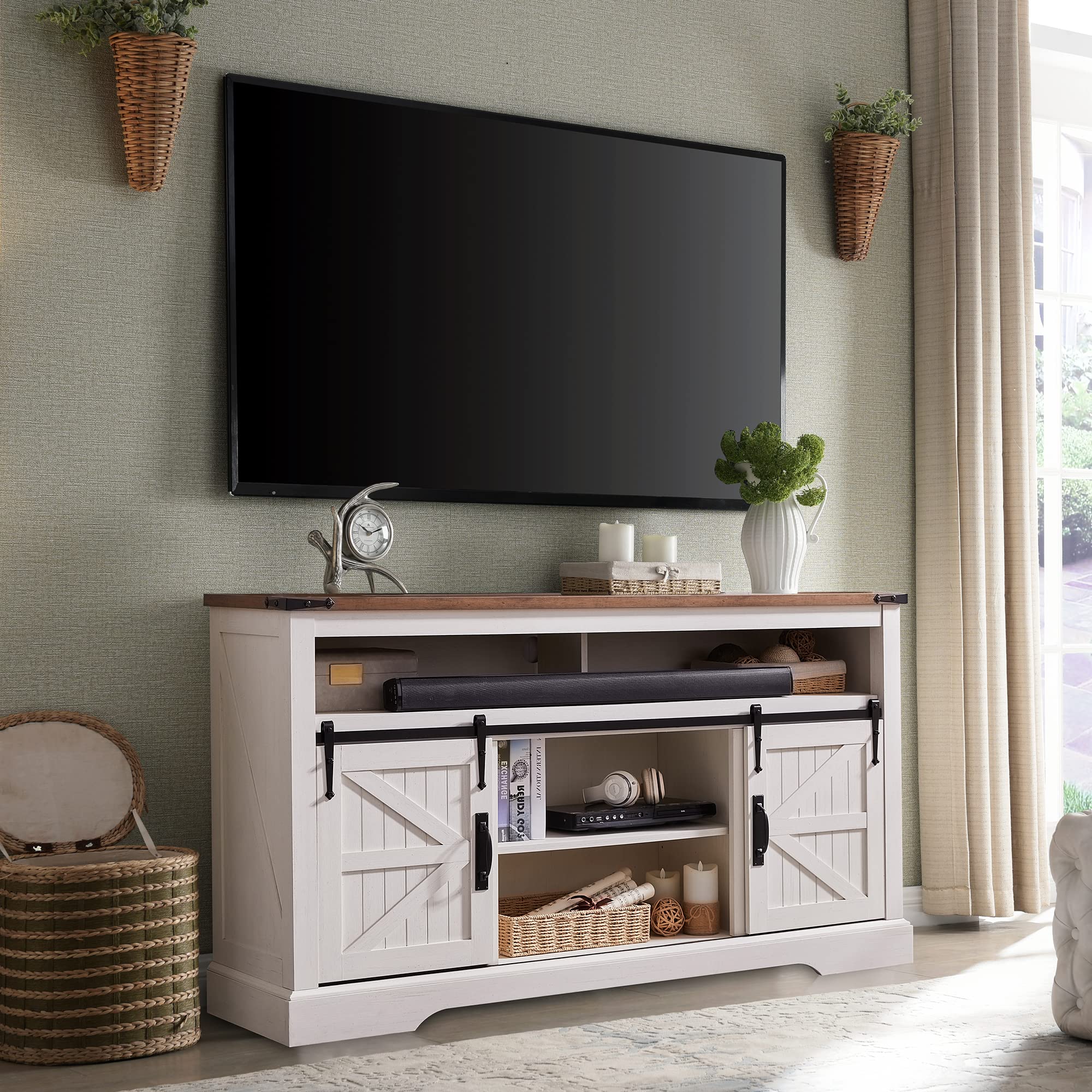 OKD Farmhouse TV Stand for 65+ Inch TVs - 33
