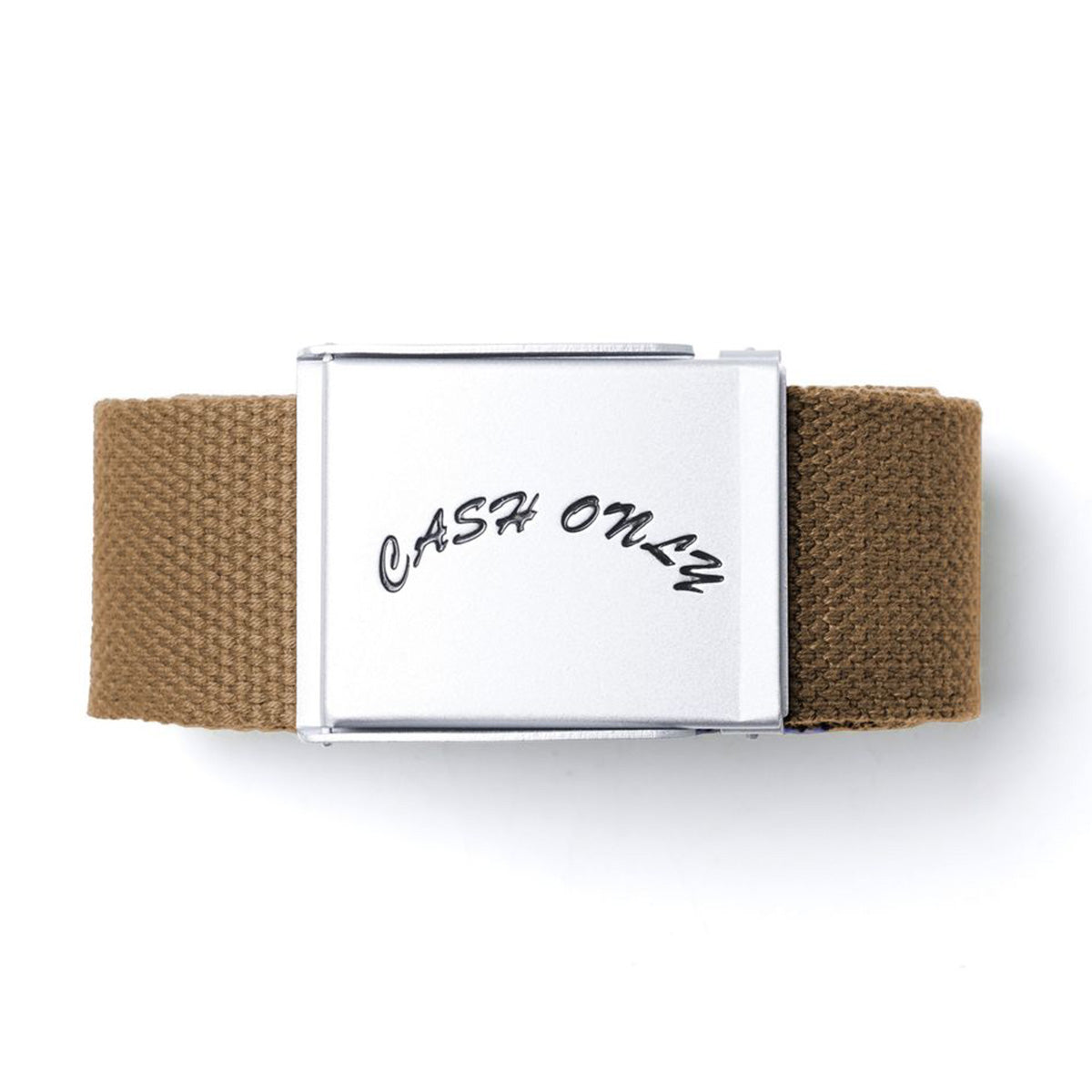 Cash Only Logo Web Belt Brown - Stylish & Durable Fashion Accessory for Men & Women | Perfect for Casual Wear, Jeans & Everyday Outfits