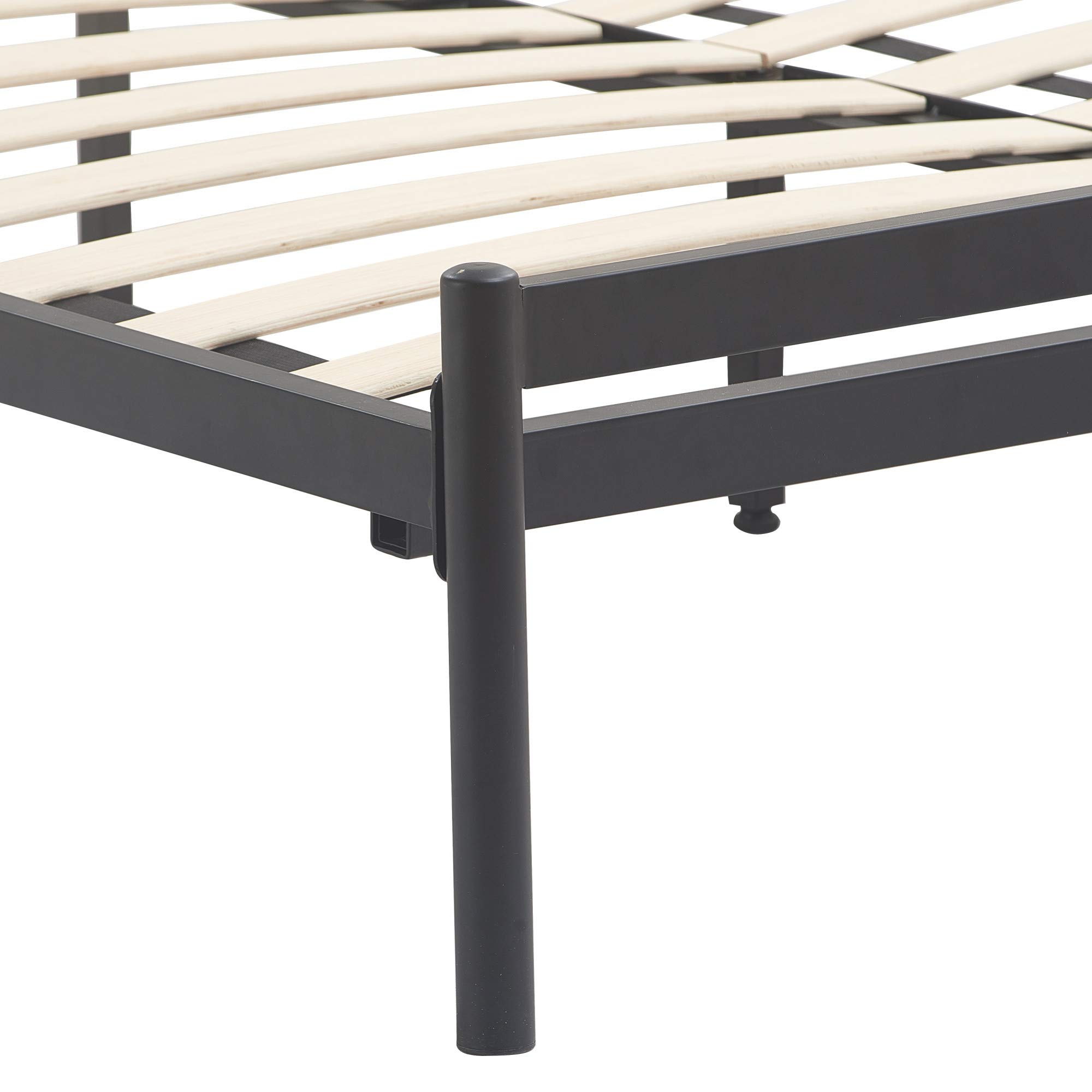 Stella Queen Size Platform Bed Frame in Black - Modern Minimalist Bedroom Furniture for Small Spaces & Apartment Living