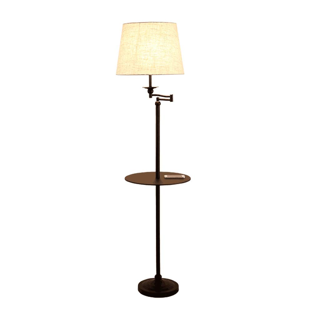 Modern Floor Lamp with Coffee Table - Vertical Storage Lighting for Living Room, Study, Bedroom - Adjustable Tray & E27 Socket - Perfect for Reading Nook, Home Office, and Cozy Corners