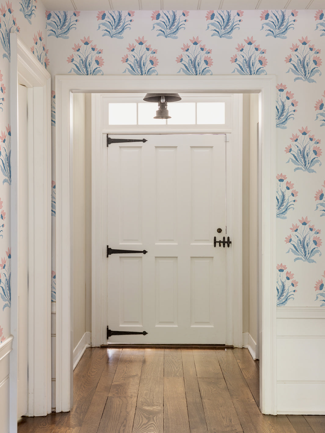 Nathan Turner Hillhouse Block Print Large Wallpaper - Pink & Blue Floral Design | Perfect for Living Room, Bedroom & Home Decor