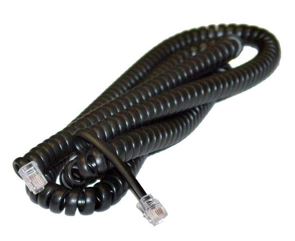 iMBAPrice Heavy Duty Coiled Telephone Headset Cable - 3ft to 15ft Durable Handset Cord for Office Phones, Call Centers & Customer Service Workstations