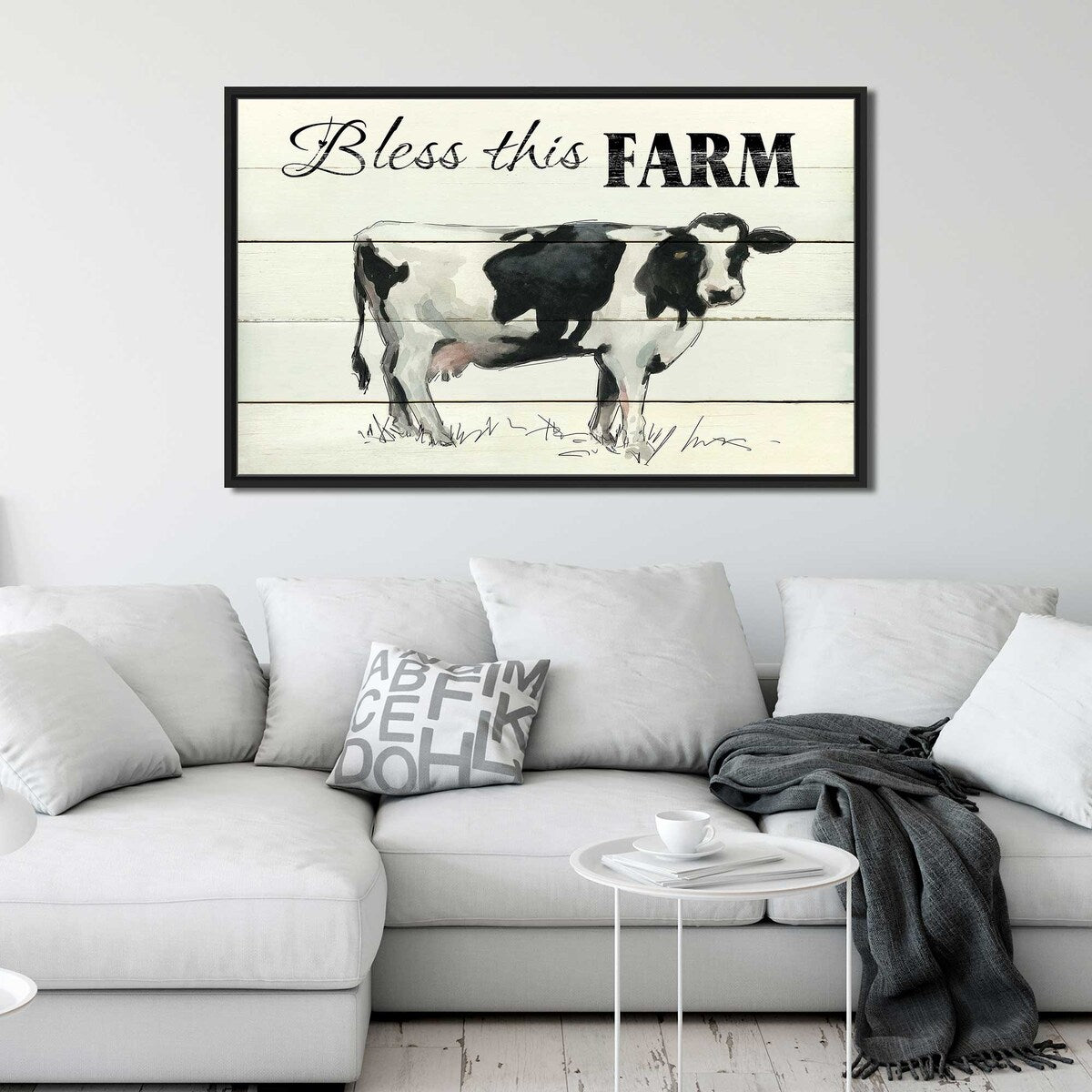 Bless This Farm by Carol Robinson - Premium Floating Canvas Wall Art - Perfect for Farmhouse, Country & Rustic Home Decor