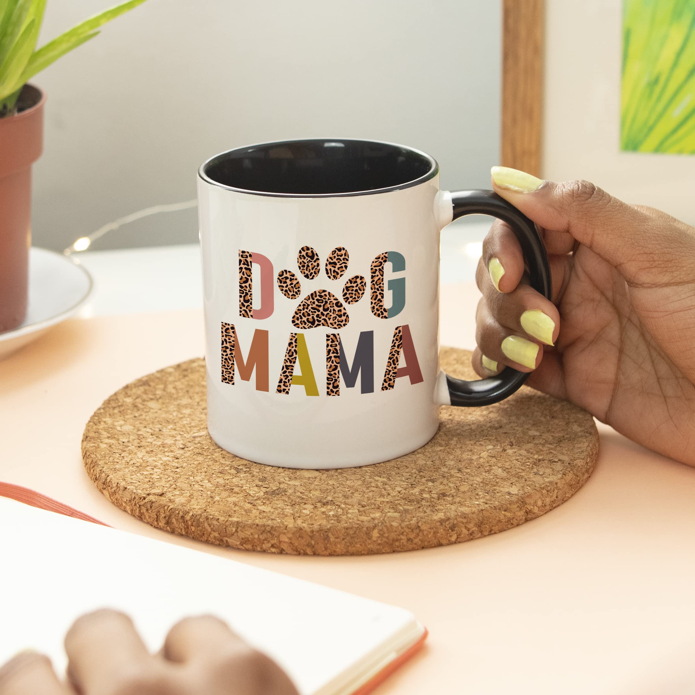 YouNique Designs 11oz Dog Mom Mug - Best Dog Lover Coffee Cup for Women with Black Handle - Perfect Gift for Pet Owners, Dog Moms & Coffee Lovers - Ideal for Morning Coffee, Office Use & Gifts