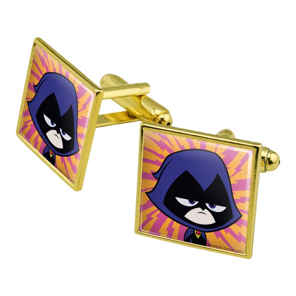 Teen Titans Go Raven Cufflinks Set - Silver/Gold for Formal Events