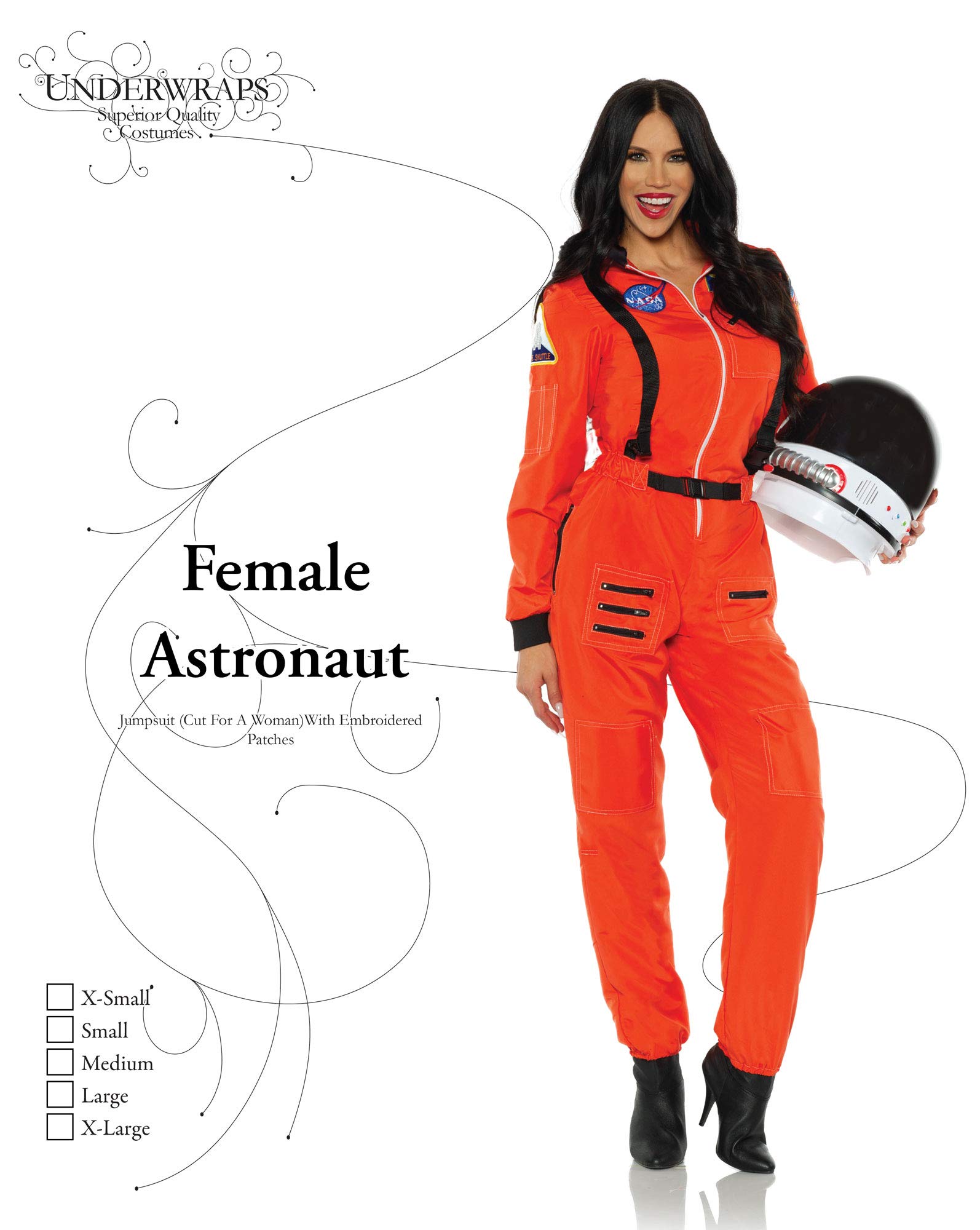 UNDERWRAPS Women's Classic Astronaut Costume - NASA-Inspired Space Suit for Halloween, Cosplay & Themed Parties | Premium Quality Female Astronaut Outfit