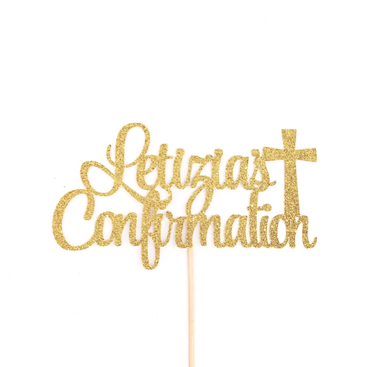 ANY NAME Confirmation Cake Topper - God Bless Baptism Cake Decorations - Personalized Religious Celebration Cake Topper for First Communion, Christening & Baby Shower Parties