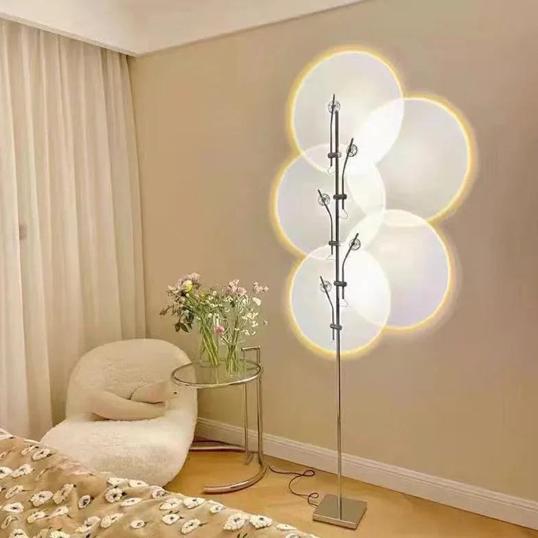 Modern Slim Floor Lamp with Decorative Shadow Effect - Perfect for Living Room, Bedroom, and Office Lighting