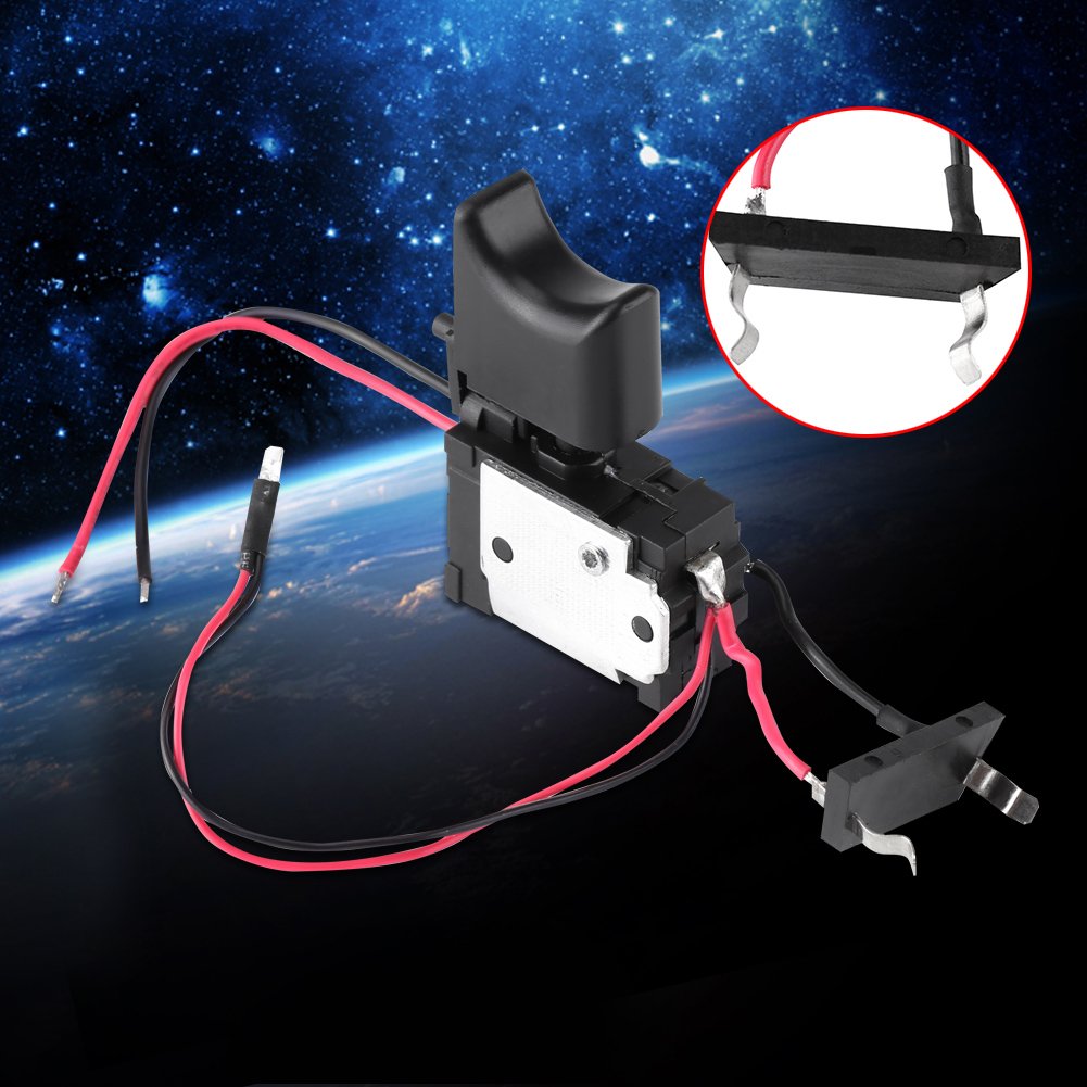 16A Electric Drill Switch Replacement - Speed Controller for Cordless Hand Drills & Table Saws (7.2V-24V) with Push Button & LED Light - Perfect for DIY Projects, Woodworking, and Home Repairs