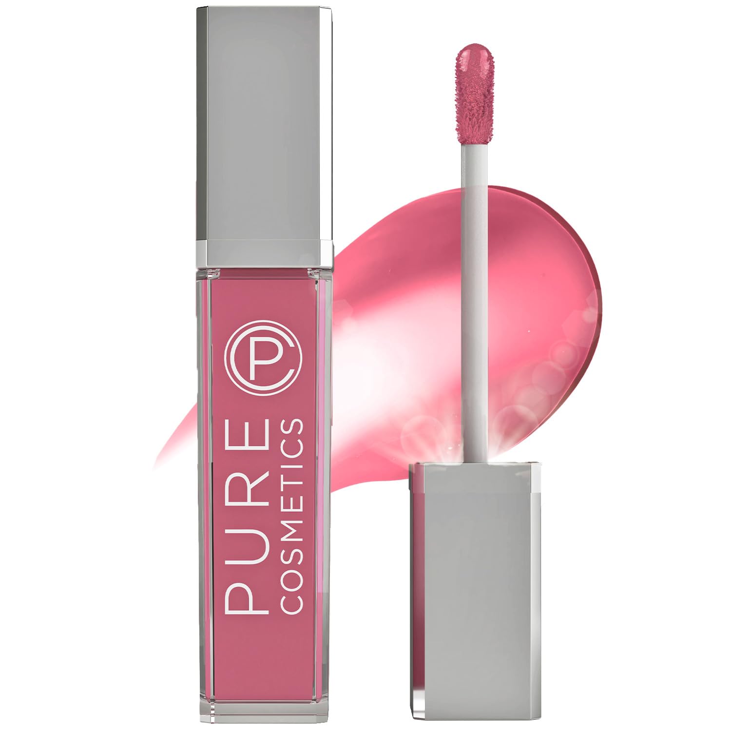 Pure Cosmetics Pure Illumination LED Lip Gloss with Mirror Applicator - Non-Sticky Hydrating Lip Gloss for Dry, Chapped Lips - Moisturizing & Healing Formula (Girl Crush) - Perfect for Night Out, Date Night & Everyday Glam