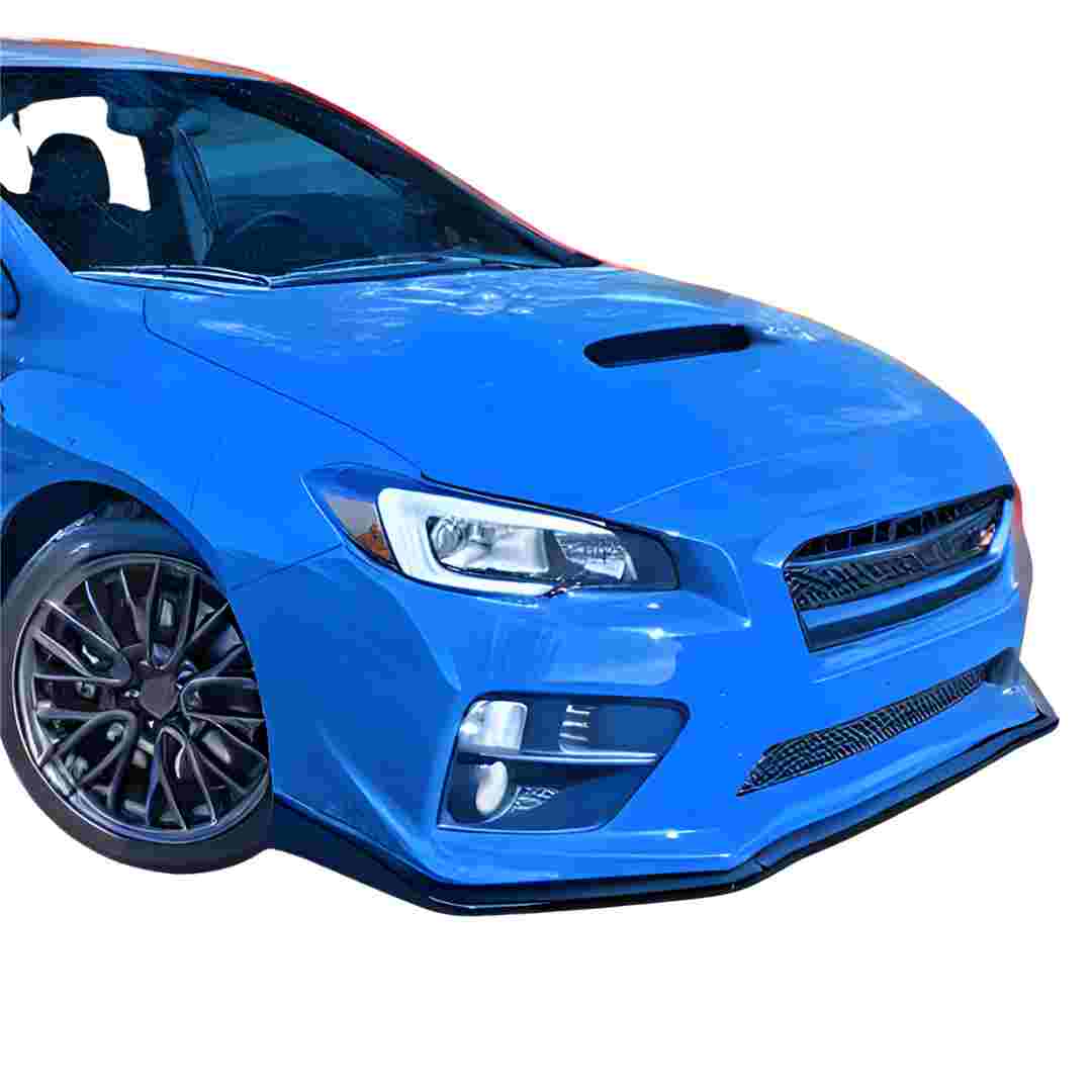 2015-2021 Subaru WRX STI Front Lip Splitter - 3 Piece Carbon Fiber Style Spoiler Kit (Gloss Black) - Aggressive Exterior Styling for Street & Track Performance