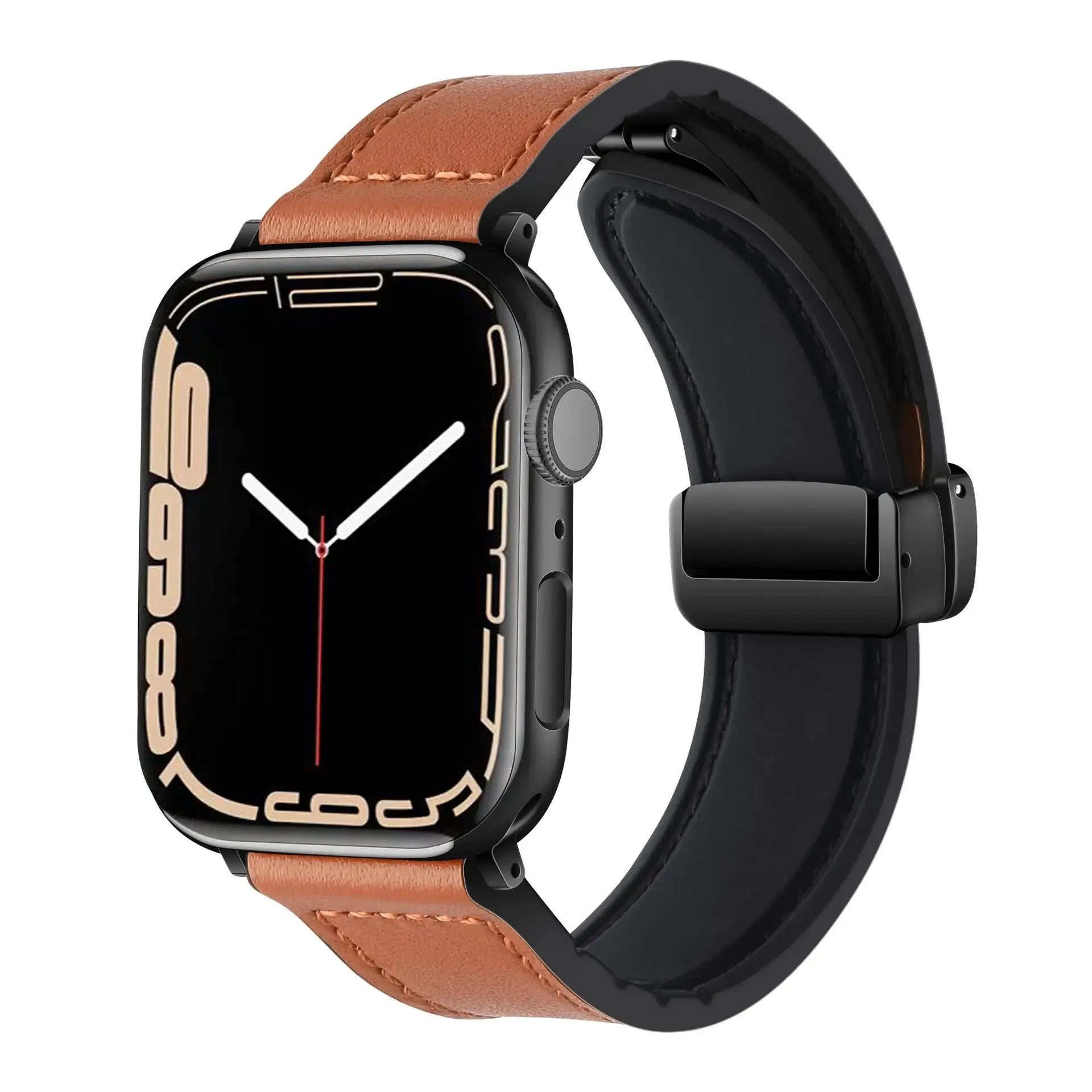 Premium Leather & Silicone Hybrid Watch Bands with Magnetic Clasp - Durable & Comfortable for Apple Watch, Samsung Galaxy, Fitbit - Perfect for Workouts, Office & Everyday Wear