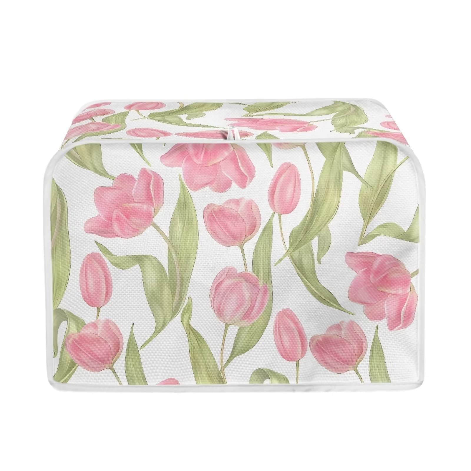 Gomyblomy Tulips Toaster Cover for 2 Slice Bread Toaster - Dustproof Oven Protector & Kitchen Appliance Organizer - Perfect for Countertop Storage & Small Kitchen Decor