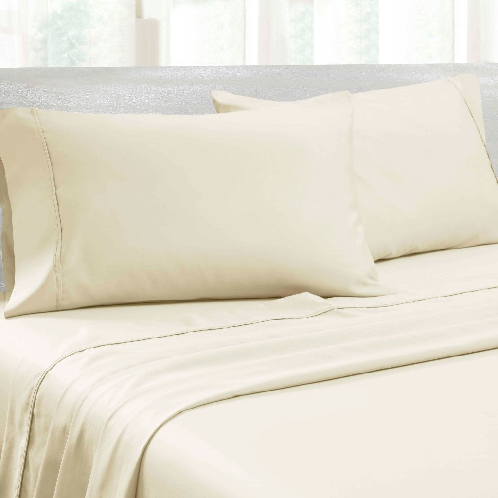 Premium 1400-1500 Thread Count Cotton Blend Deep Pocket Bed Sheet Set - Ultra Soft & Breathable for a Comfortable Sleep - Perfect for Master Bedroom, Guest Room & Dorm