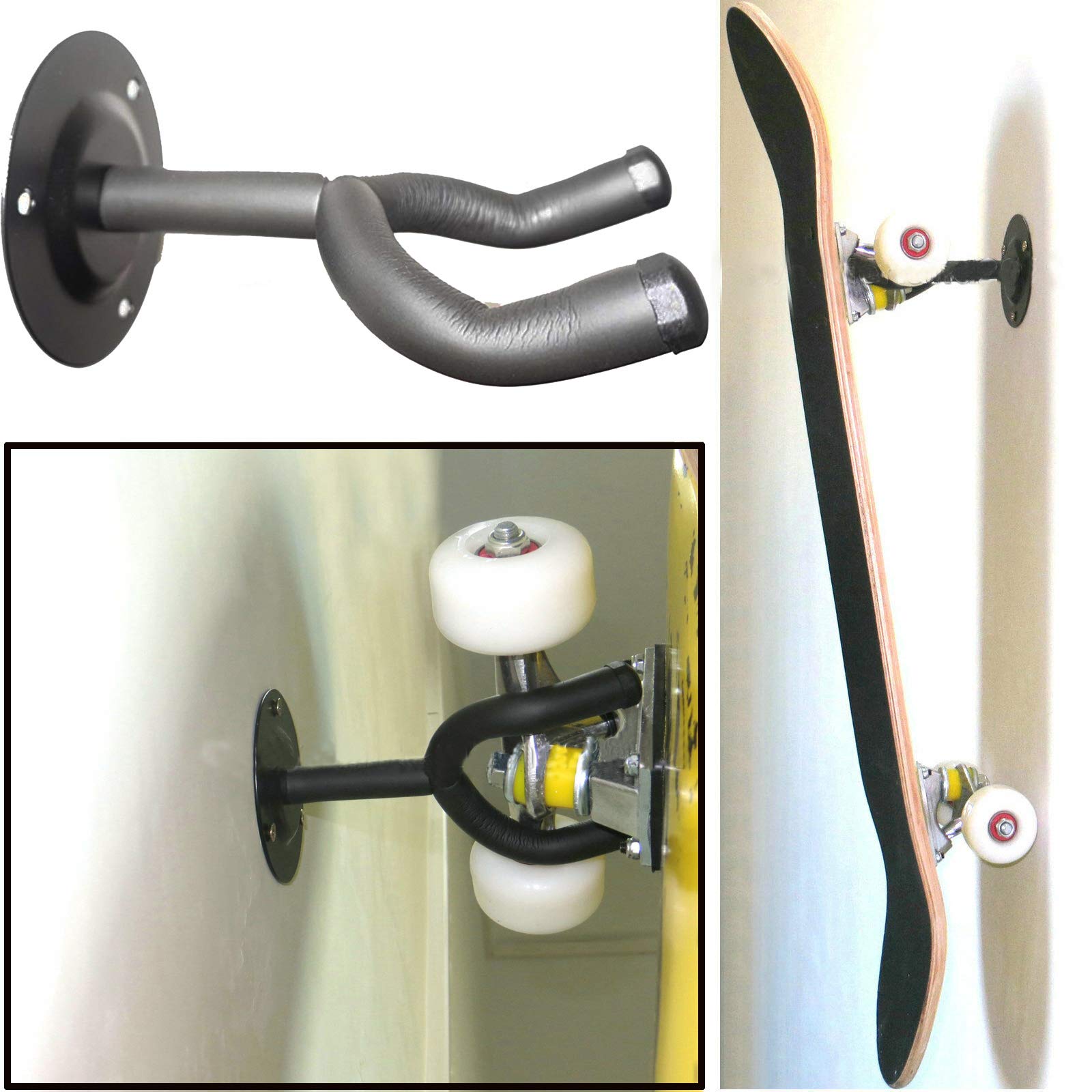 Premium Skateboard Wall Hanger & Storage Rack - Heavy Duty Wall Mount for Skateboards, Longboards, Helmets & Headsets - Space-Saving Organizer for Bedroom, Garage or Skate Shop (Board Not Included)