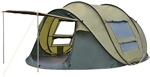 DPPAN 4-Person Camping Tent - Waterproof, Windproof, Easy Setup Family Tent for Outdoor Adventures - Perfect for Camping, Backpacking, Hiking & Music Festivals (Green) | Great for Family Trips, Beach Outings & Summer Camping