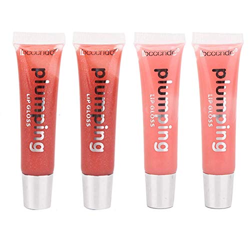 2Pcs Lip Plumping Serum with Glitter - Long Lasting Lip Gloss & Lipstick for Fuller Lips | Hydrating Lip Care Enhancer to Increase Elasticity & Reduce Fine Lines | Perfect for Daily Makeup & Night Lip Treatment