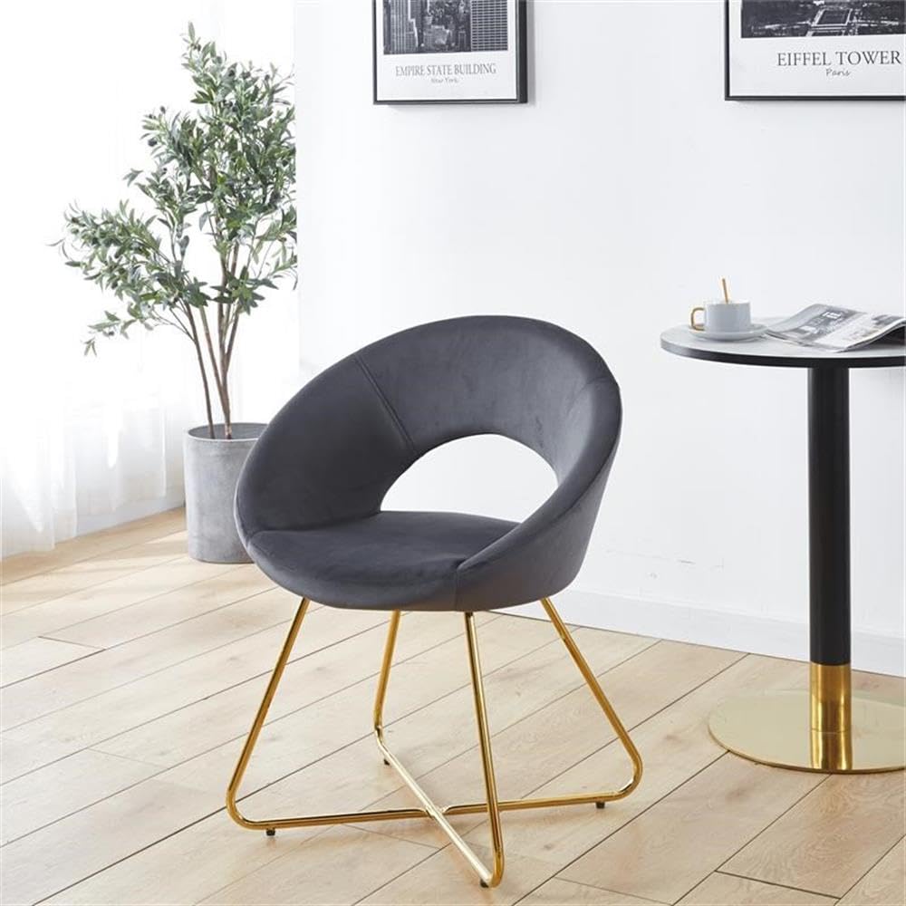 Trancy Velvet 2-Piece Accent Chair Set in Gray - Modern Living Room Furniture for Small Spaces, Bedroom, Office or Reading Nook