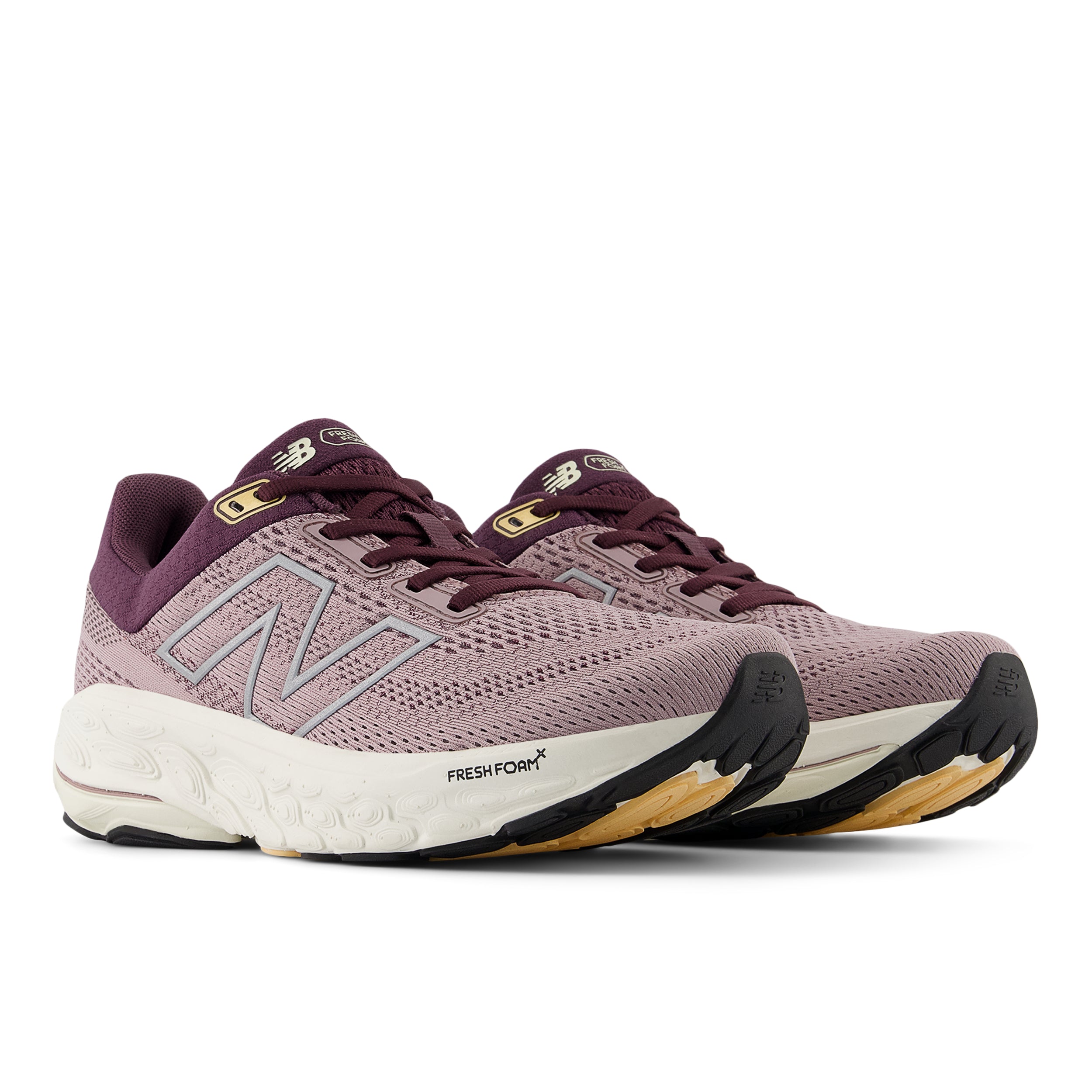 New Balance Women's Fresh Foam X 860v14 Wide Running Shoes - Ice Wine/Plum Brown/Silver Metallic - Stability & Cushion for Long Distance Running & Workouts