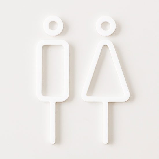 MOHEIM Restroom Sign - 2 Pack White Bathroom Door Signs for Home, Office & Public Spaces