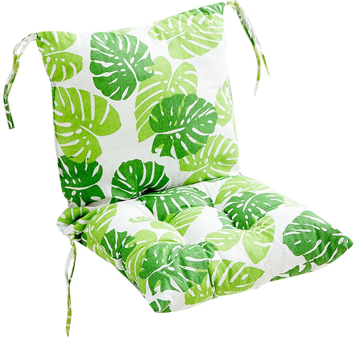 ChezMax Thickened Cotton Linen Chair Cushion - Detachable Seat & Back Cushion with Ties for Office, Patio, Living Room, Bedroom - Comfortable Home & Outdoor Furniture Accessories (Green Bale) - Perfect for Work, Relaxation & Decor
