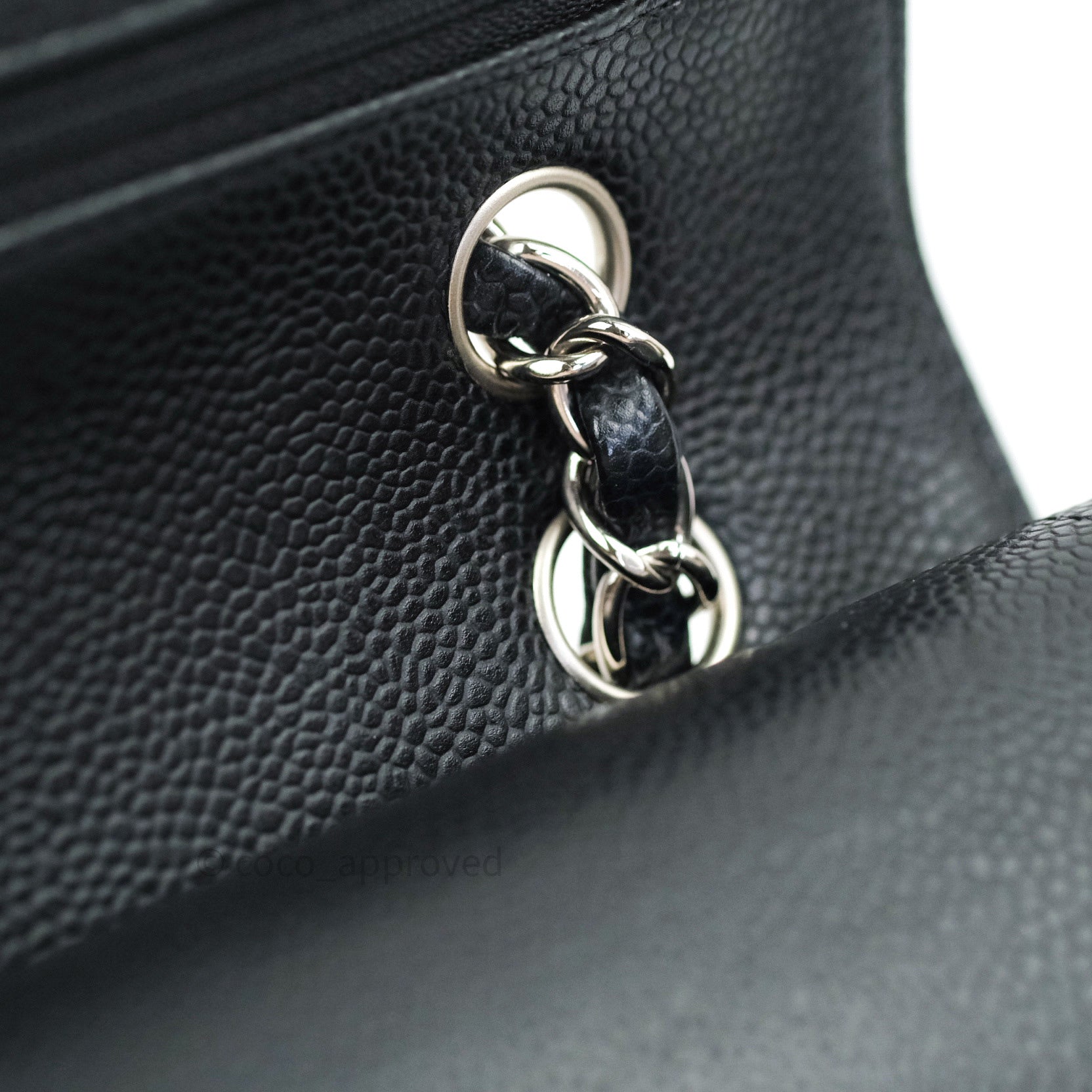 Chanel Classic M/L Medium Double Flap Bag Black Caviar Silver Hardware - Luxury Designer Handbag for Women, Perfect for Work, Evening Events & Special Occasions