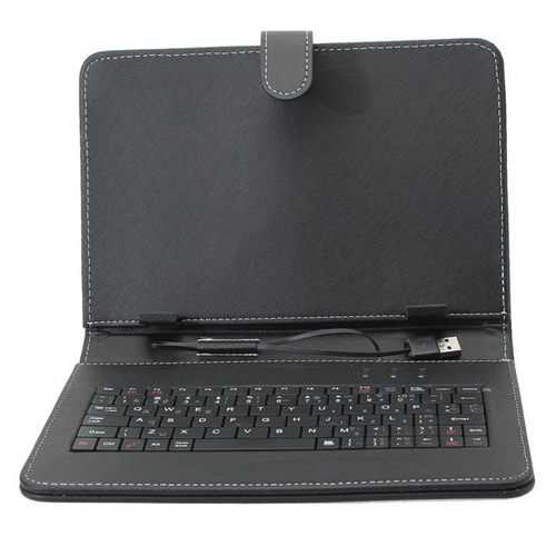 9 Inch French Keyboard PU Leather Case Cover with Stand for Tablet - Perfect for Work, Travel, and Home Office Use