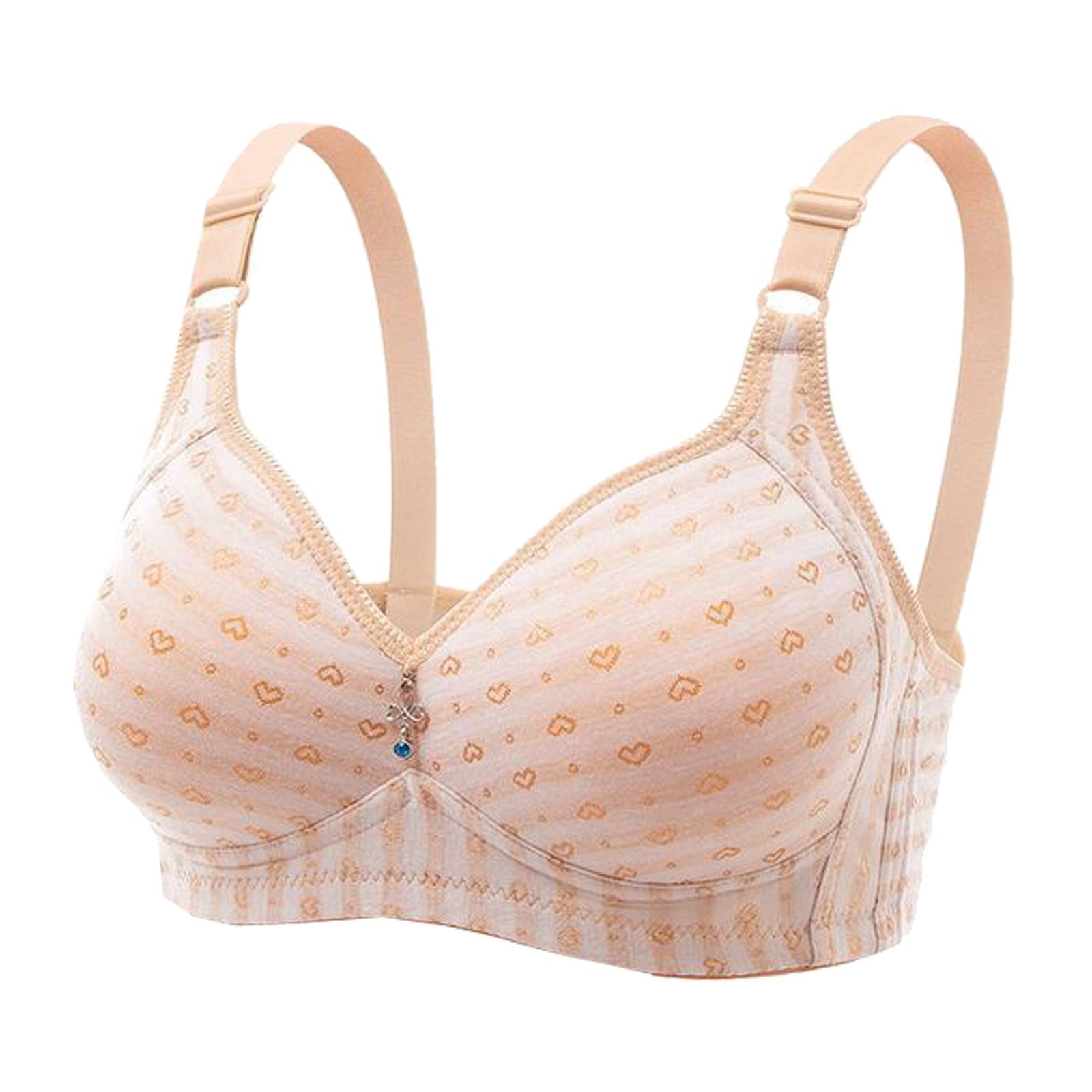 Plus Size Women's Bras No Underwire - Heart Print Full Coverage Seamless Wirefree Sports Bras for Everyday Wear | Comfortable Underwear for Workout, Yoga & Daily Activities