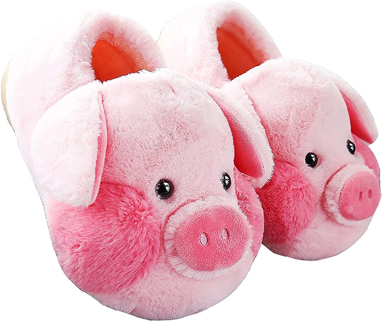 Fluffy Fuzzy Furry Pig Slippers for Adults - Warm Winter Cartoon Pig House Shoes - Cozy Plush Animal Slippers for Women, Men & Kids - Perfect for Indoor Comfort, Gift Giving & Holiday Wear