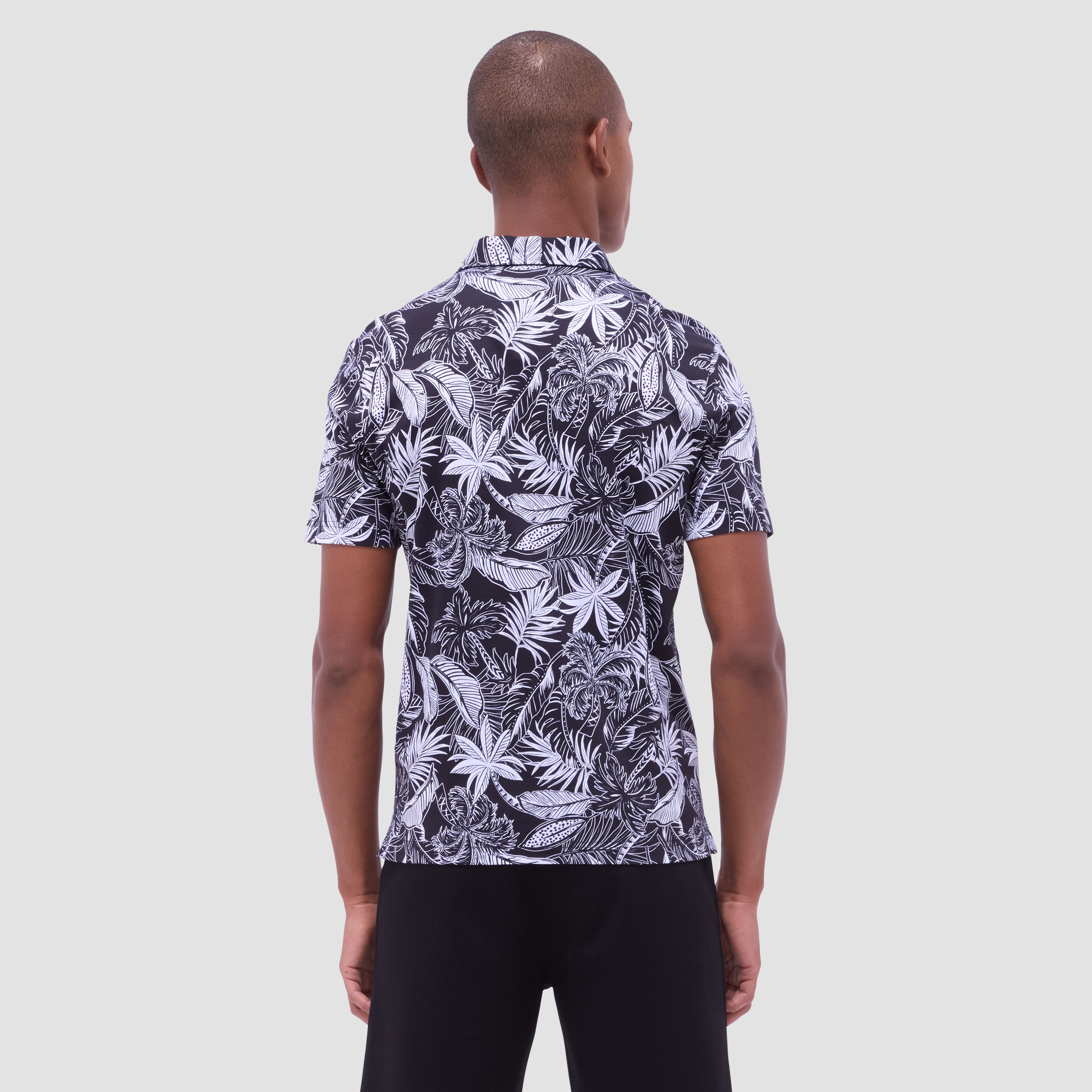 Hendrix Tropical Leaf Print Polo Shirt for Men - Breathable Short Sleeve Casual Shirt - Perfect for Summer, Beach & Vacation Outfits