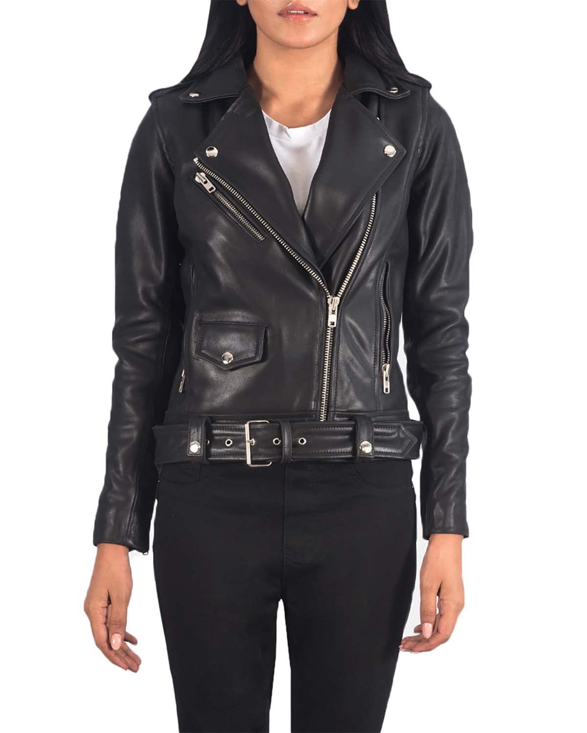 **Alison Women's Genuine Leather Biker Jacket – Stylish & Durable Motorcycle Jacket for Women | Perfect for Riding, Casual Outfits & Fashion Statements**