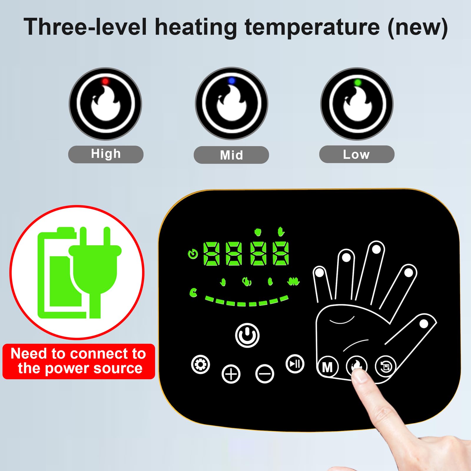 Finger Rehabilitation Device - Electric Heated Hand Orthosis for Arthritis, Cerebral Palsy & Stroke Recovery - Hand Therapy Equipment for Men & Women - Improve Finger Mobility & Pain Relief at Home/Clinic